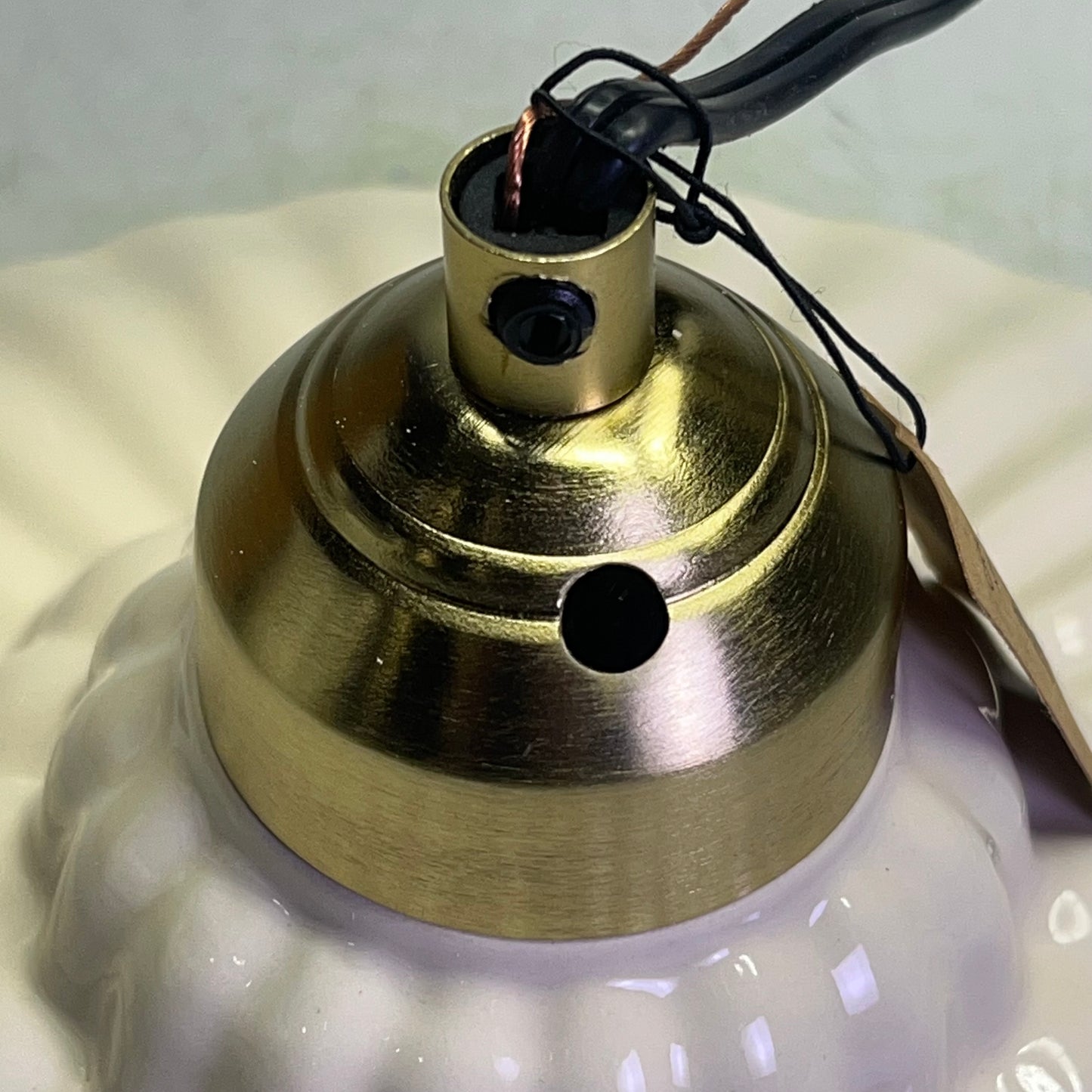 CREATIVE CO OP Elegant Stoneware Pleated Pendant Lamp 40-Watt Cream DF9520