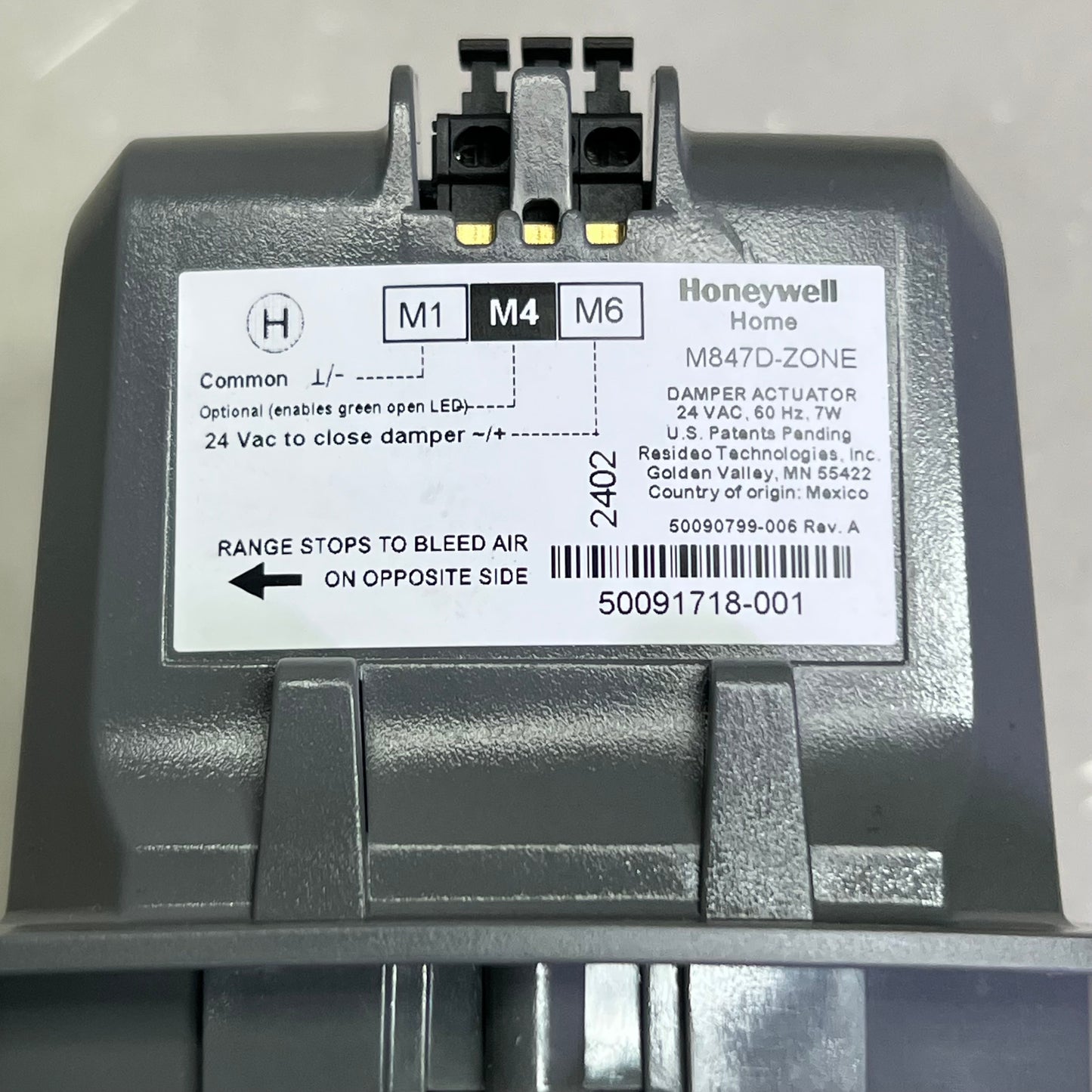 HONEYWELL Round Automatic Damper 9", Grey ARD9TZ