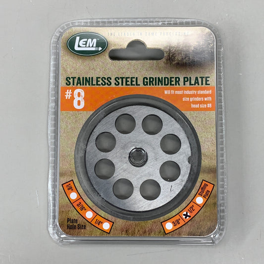 LEM Grinder Stuffing Plate 12mm #8 1/2" Stainless Steel 2-3/8" Diameter