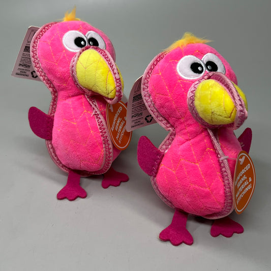 OUTWARD HOUND (2 PACK) Xtreme Seamz Flamingo Durable Dog Toy Pink Medium 70704