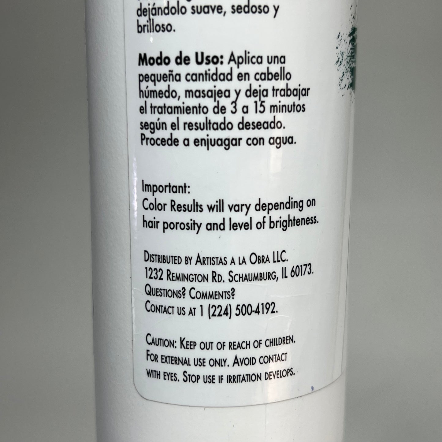 ARTISTAS A LA OBRA Nourishing Green Treatment/Mask & Toner Beige Effect 8fl Oz