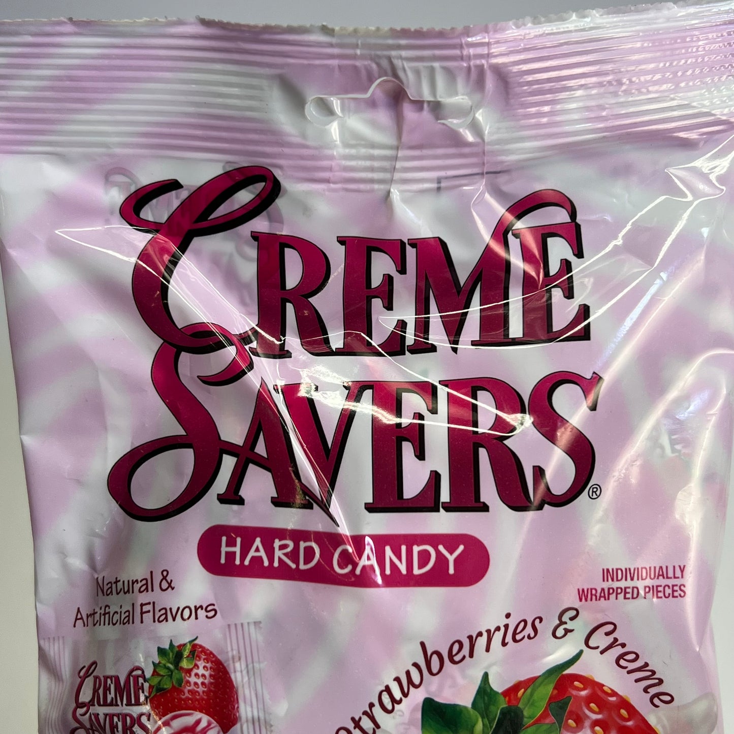 ICONIC CANDY (12 PACK) Crème Savers Hard Candy Strawberries & Crème 3 oz BB 07/27