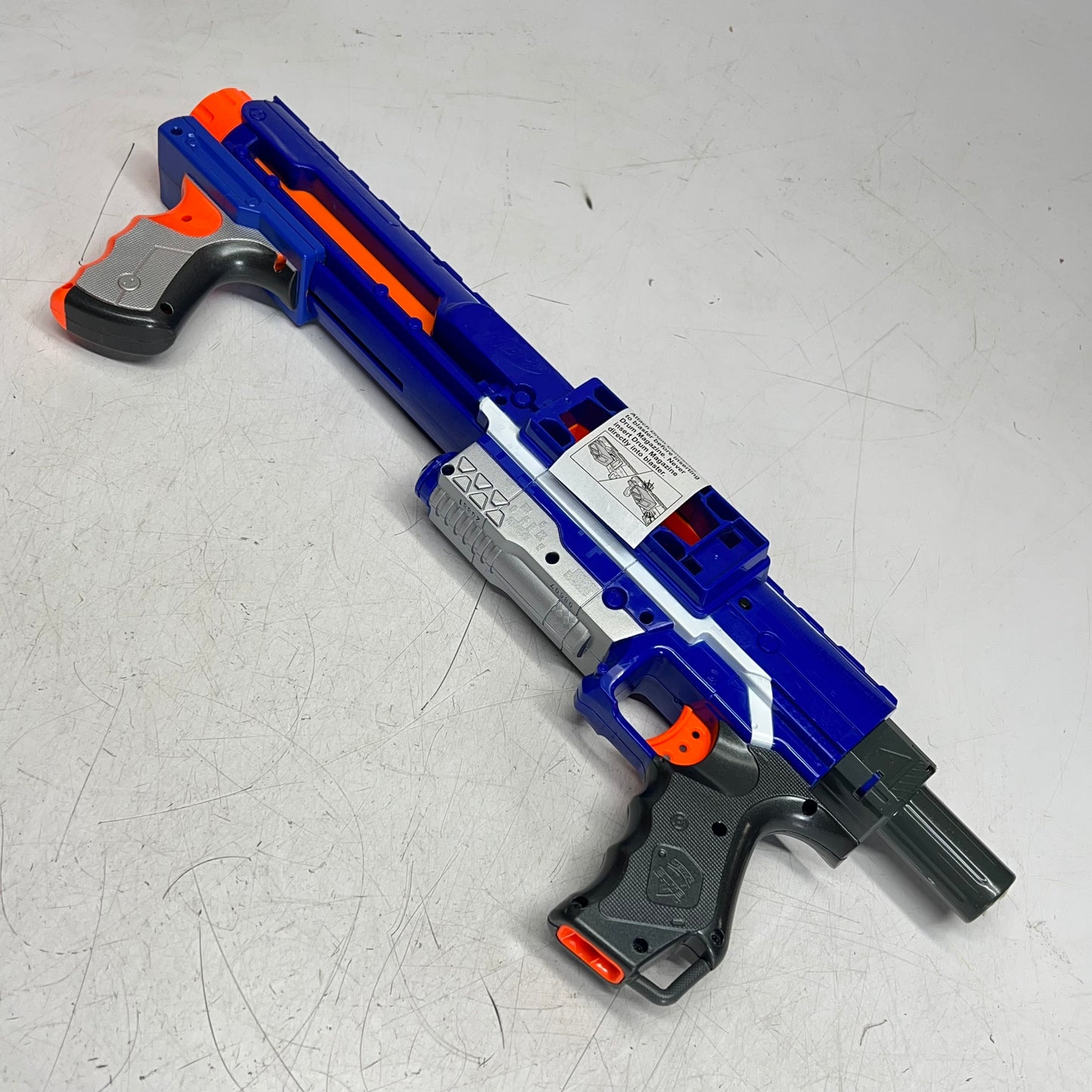 HASBRO Nerf Rampage N Strike Elite Toy Blaster 25 Dart Drum Blue/Orange 98697