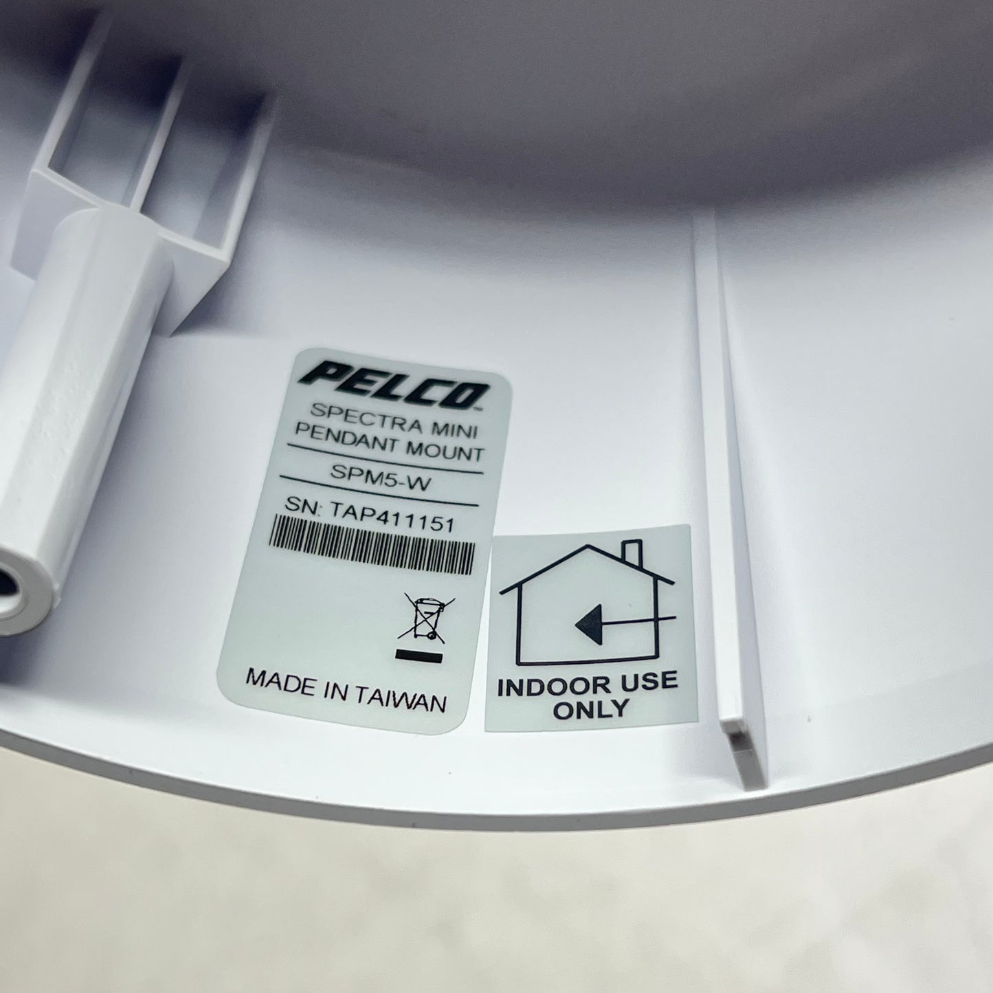 PELCO Spectra Mini Pendant Mount Sleek Durable Construction White SPM5-W