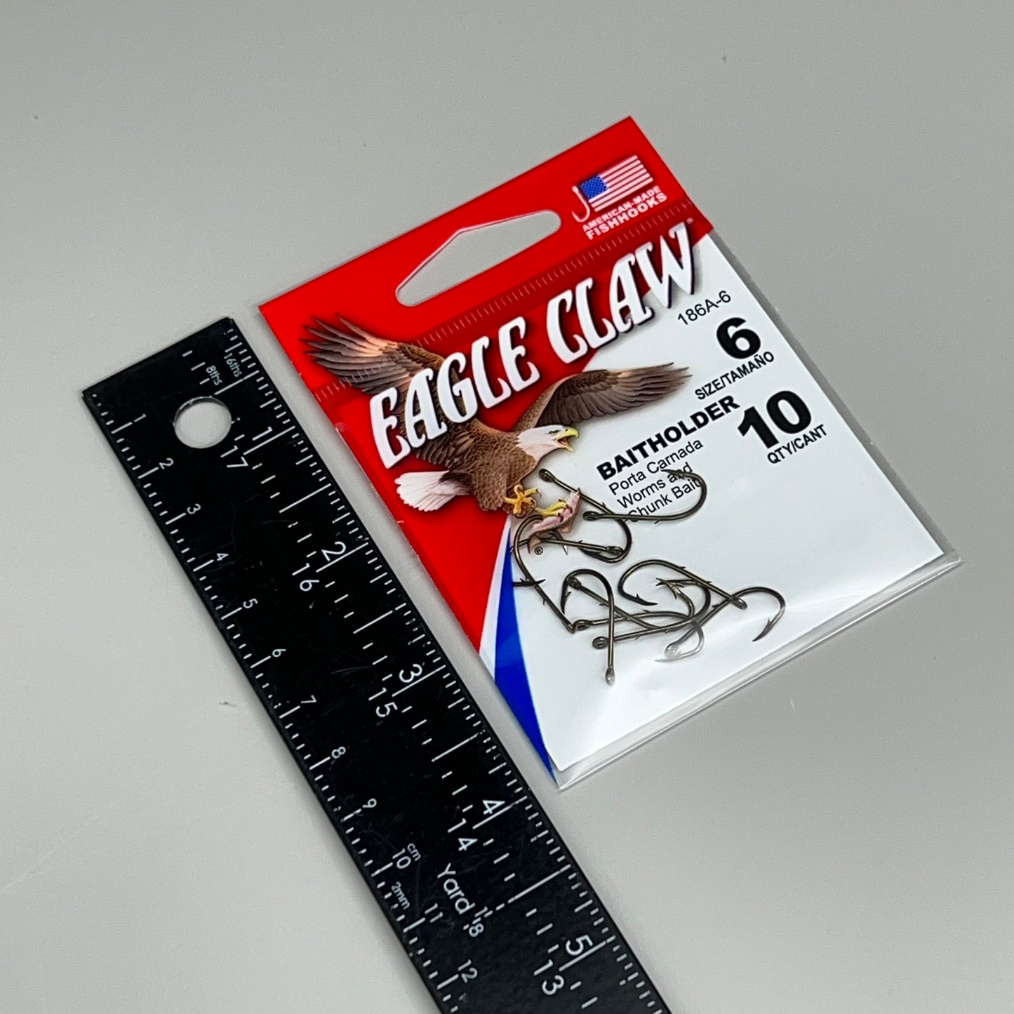 EAGLE CLAW (5 PACK) Offset Worm & Chunk Bait Holder Bronze #6 10pc 186A-6