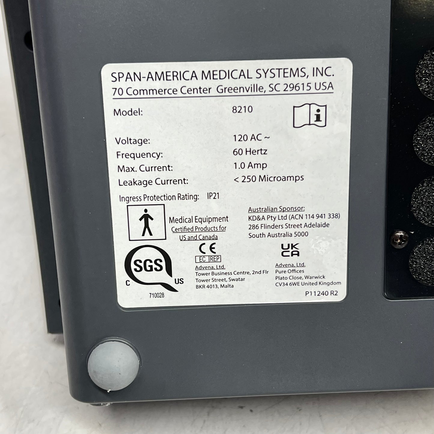 SPAN Programable Easy Air Lateral Rotation Control Unit 120VAC/50Hz White 8210