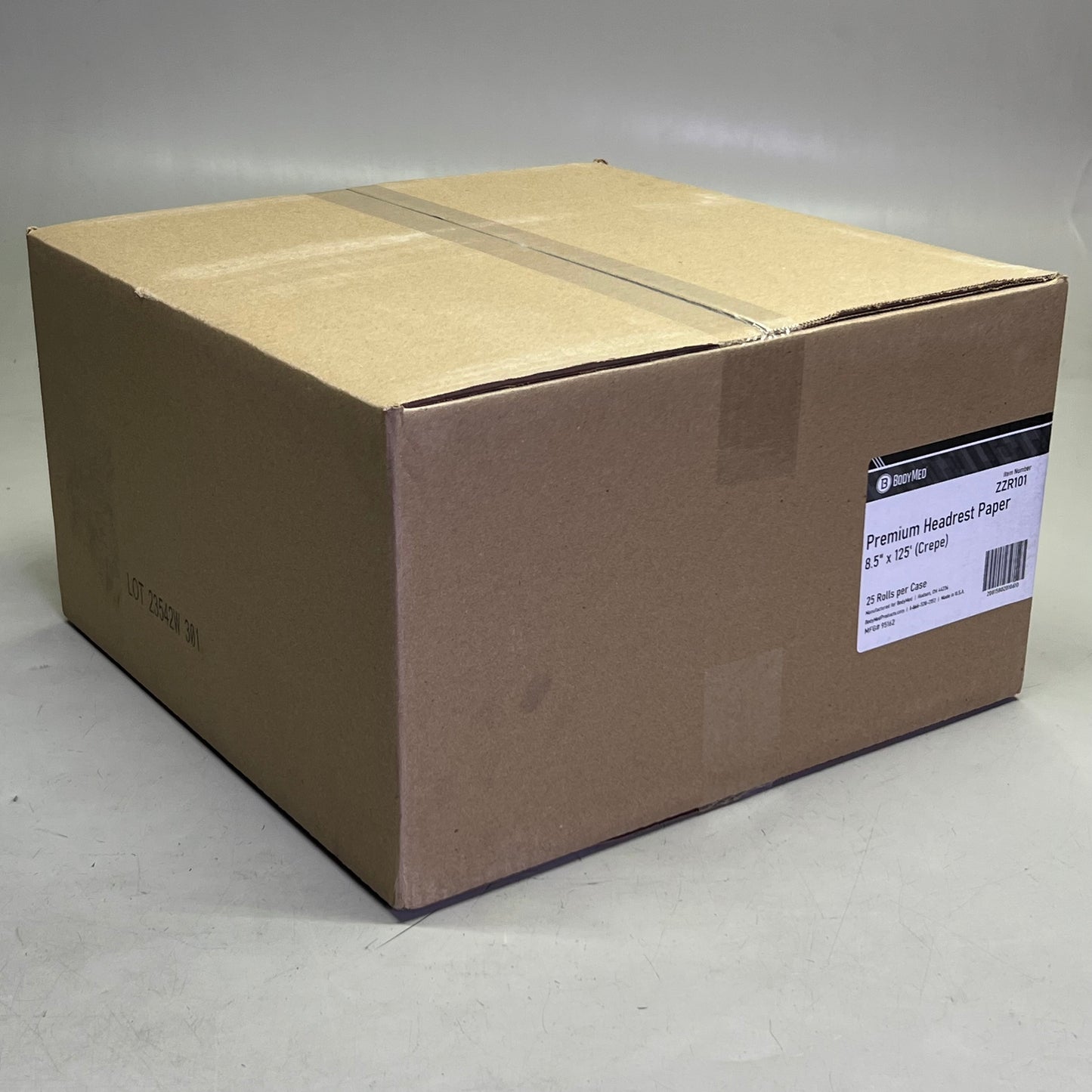 BODYMED (25 Rolls) Premium Headrest Paper Sz 8.5" x 125', White ZZR101