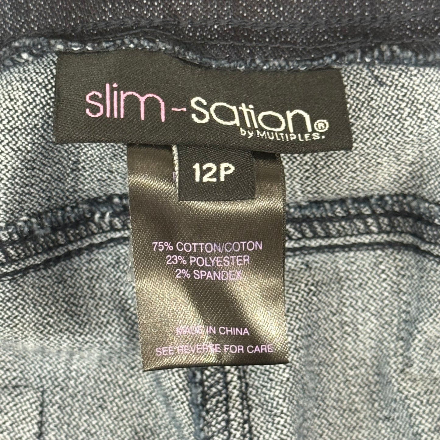 MULTIPLES Ankle Pants Petite Women's Sz 12P Denim M2523P