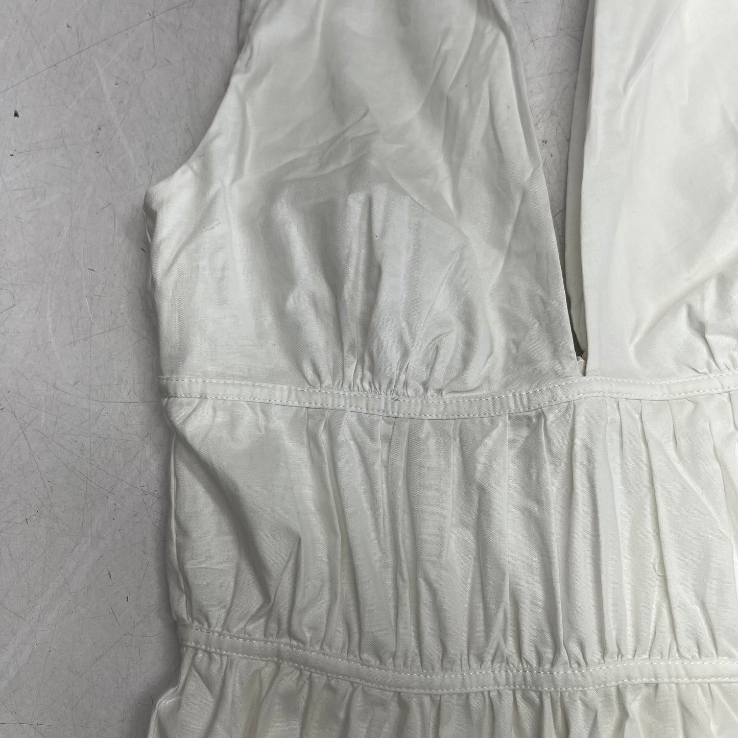 PEIXOTO Plunging V-neck Ava Midi Dress W/ Pockets Women's Sz S White 46018-WHT