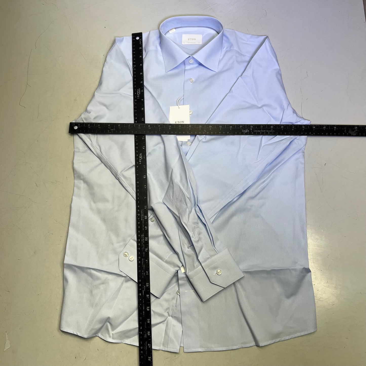 ETON Textured Twill Shirt Men's Contemporary Sz 42 Light Blue 1000136432243