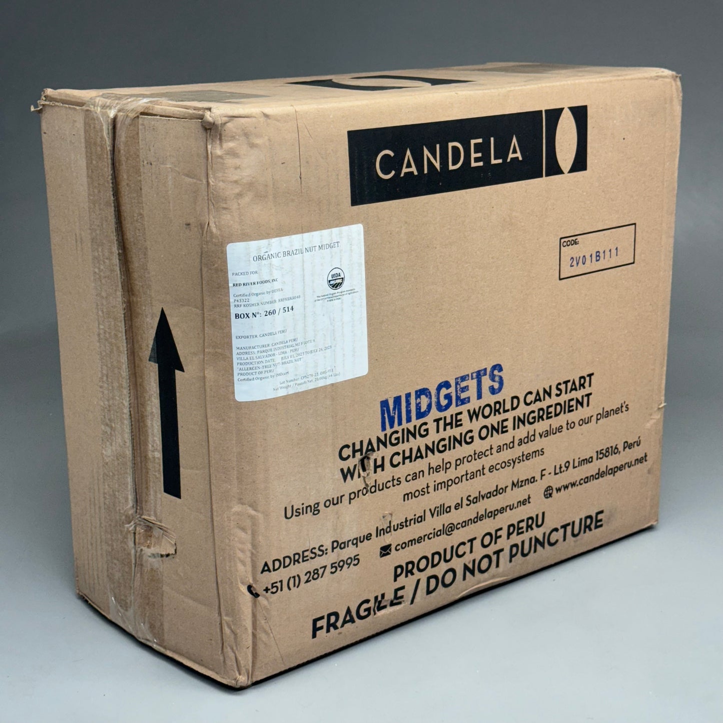 CANDELA ORGANIC BRAZIL NUTS Midgets Natural 44 lb in Sealed Bag