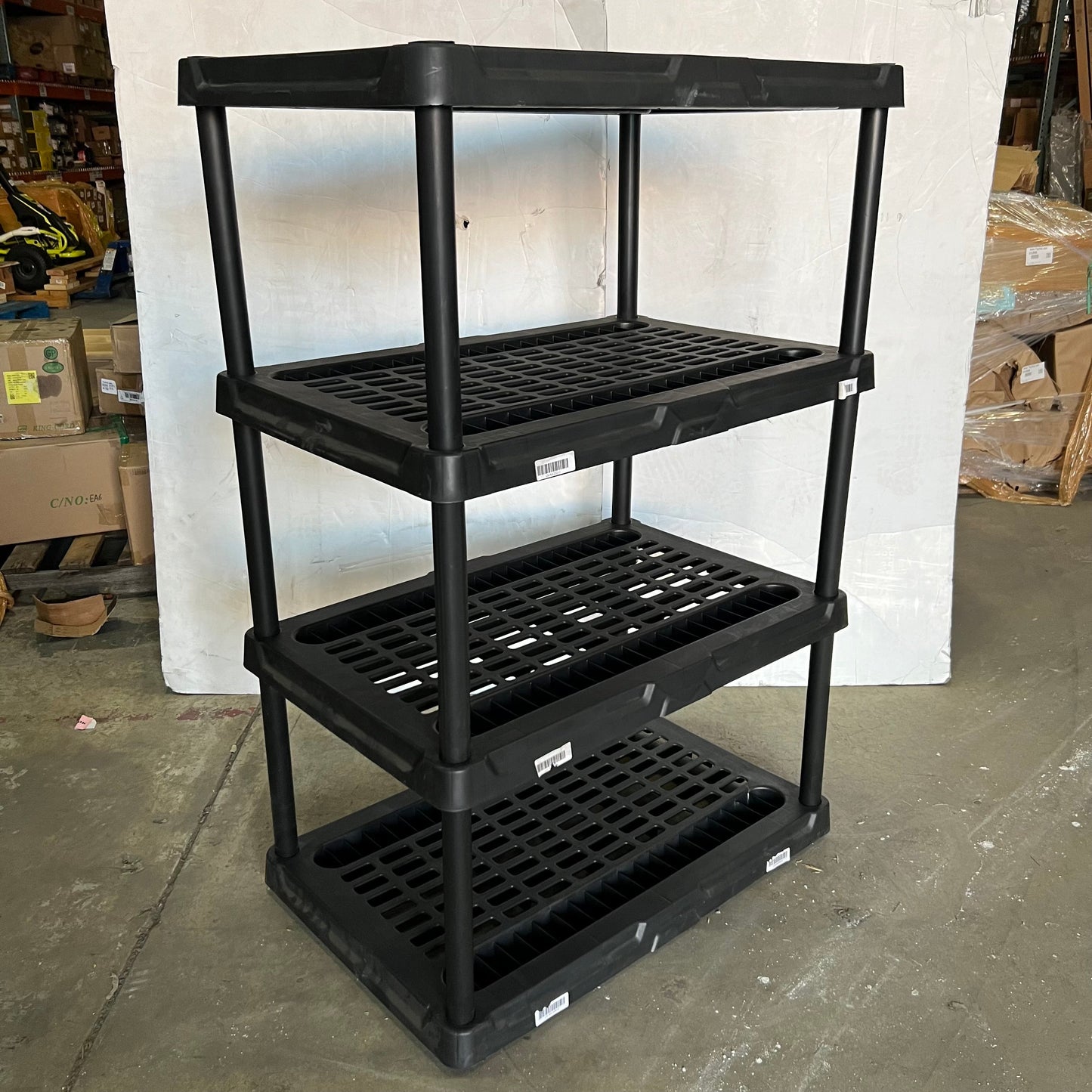 ZA@ BLACK+DECKER (2 PACK) 4-Tier Heavy Duty Ventilated Plastic Storage Shelving Unit Sz 36"L x 23.25"W X 54"H Black (AS-IS, New Other) A