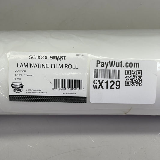 SCHOOL SMART Laminating Film Roll 25" x 500' Clear 1277261