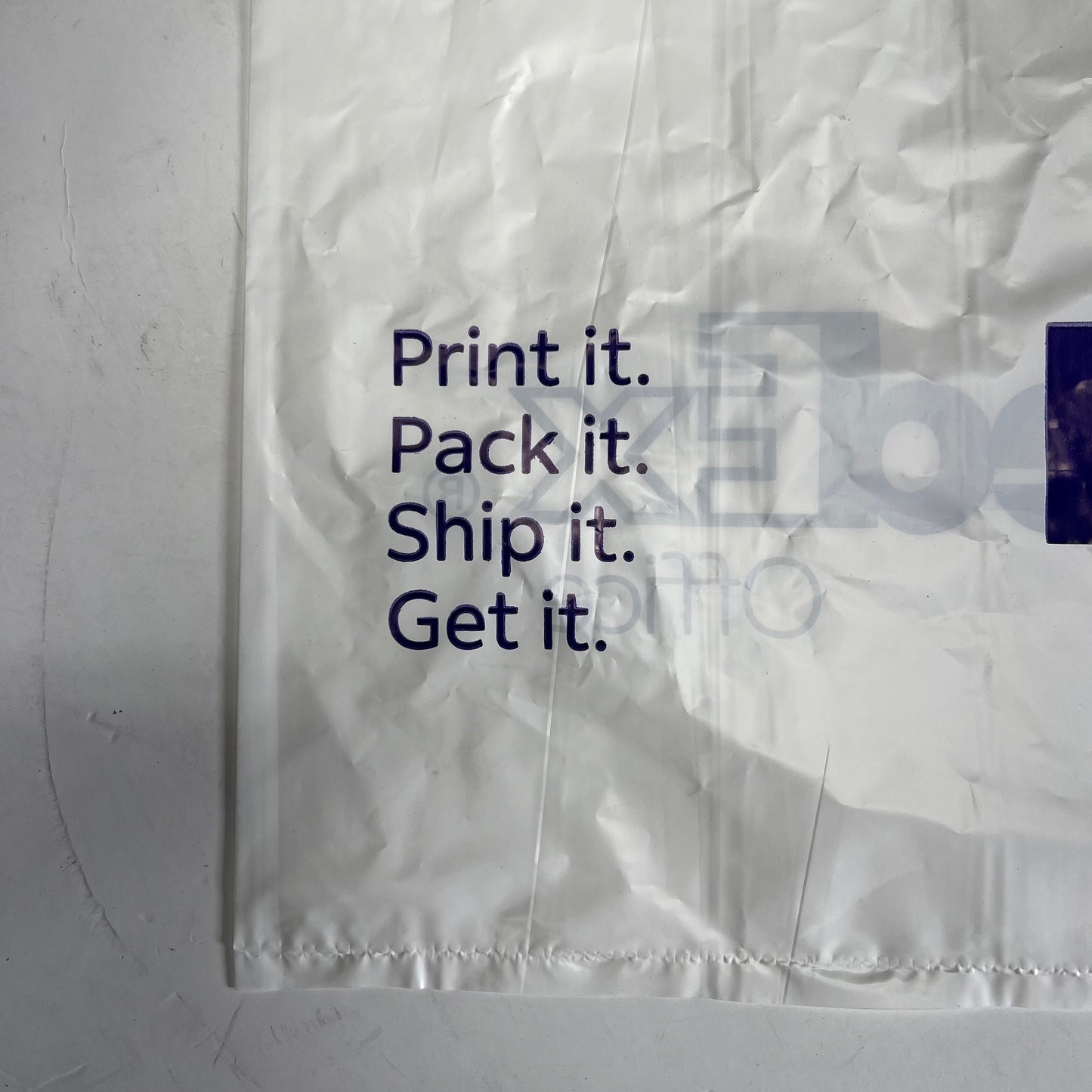ZA@ FED EX OFFICE (250 PACK) Long Plastic Bags W/ Carry Handle 38"x12.5" White