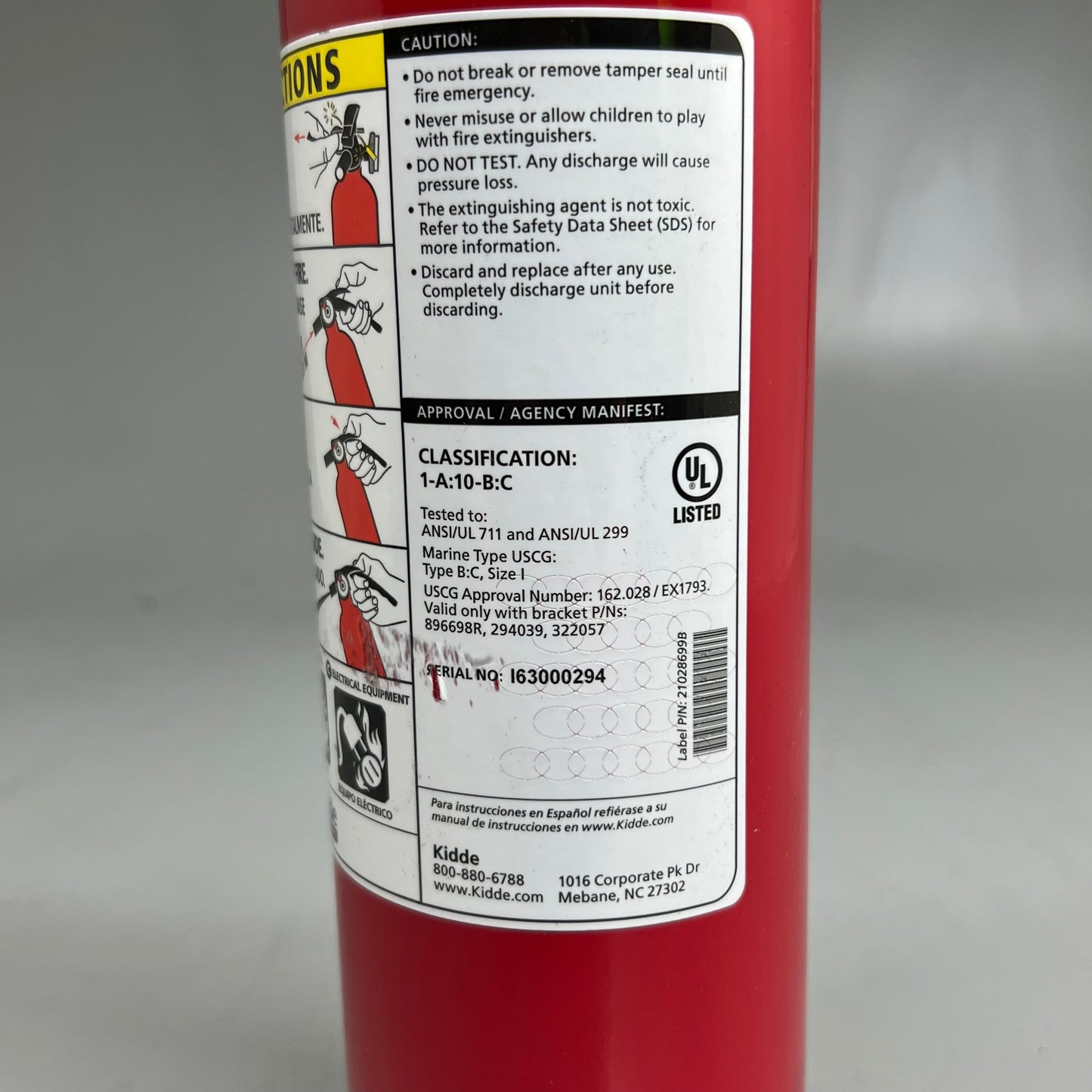 KIDDE Basic 110 Fire Extinguisher for Home, 1-a:10-b:c Red FA110G