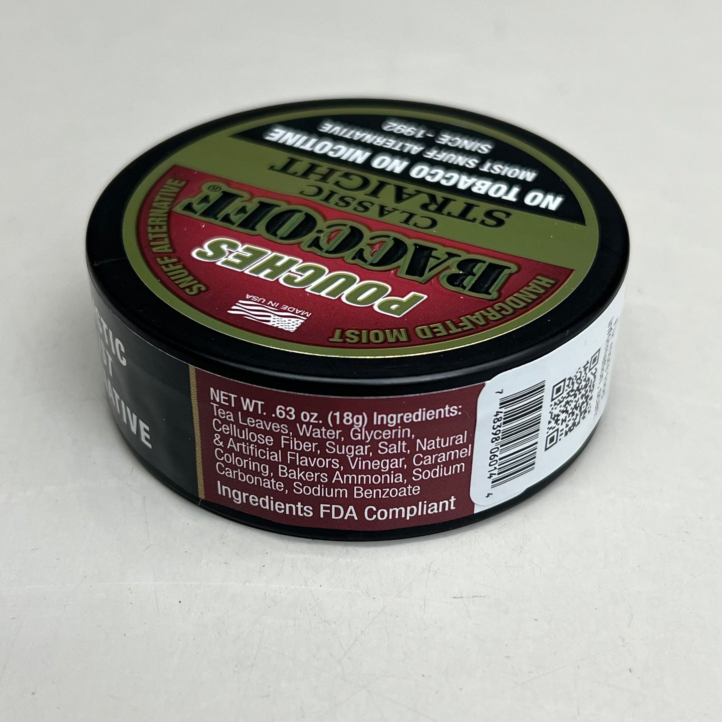 ZA@ BACCOFF (12 PACK) Classic Straight Original Chew Flavor Pouches 1.1 oz BB 10/26