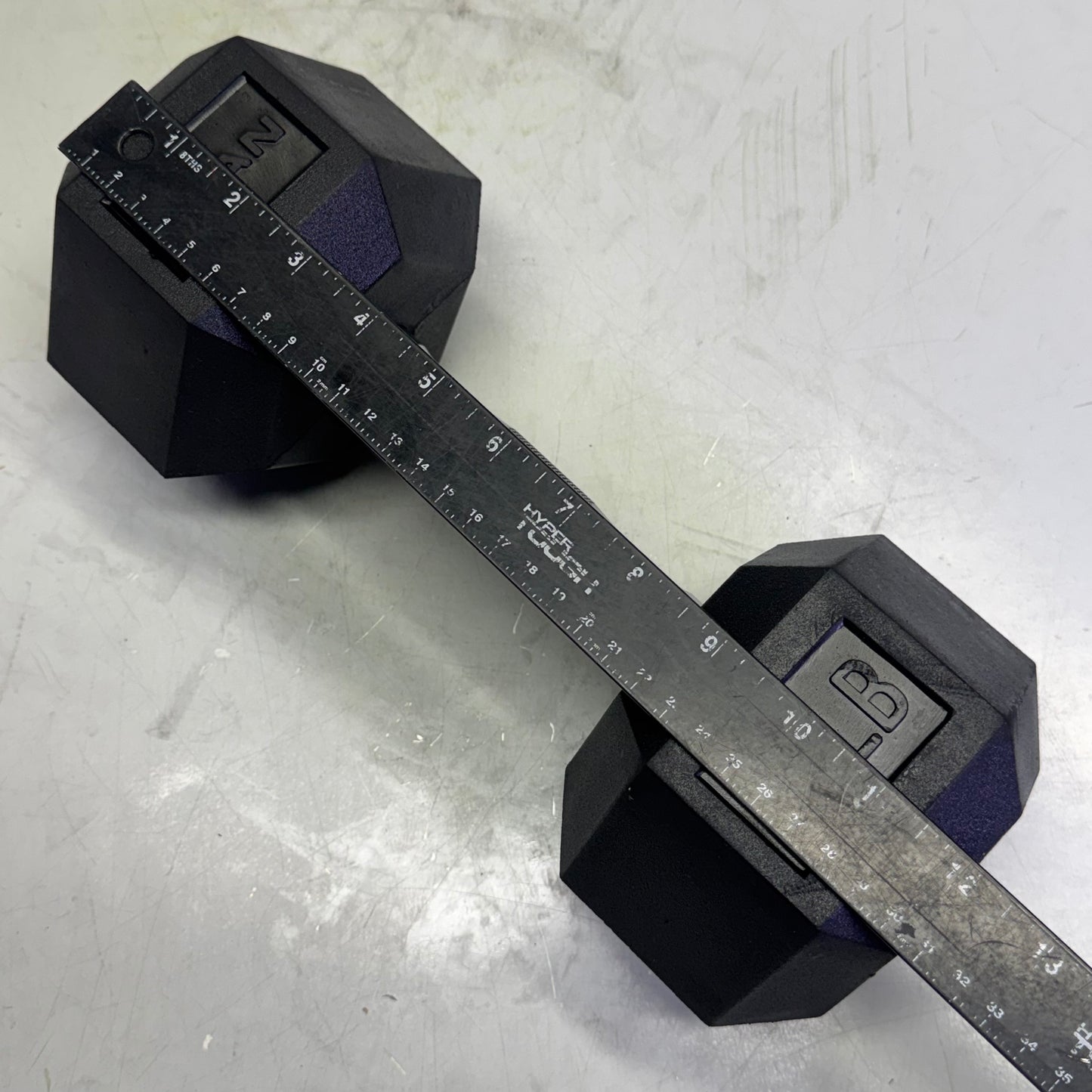 TITAN FITNESS (2 PACK) Black Rubber Coated Hex Dumbbell Single 25lb HEXDBB_25