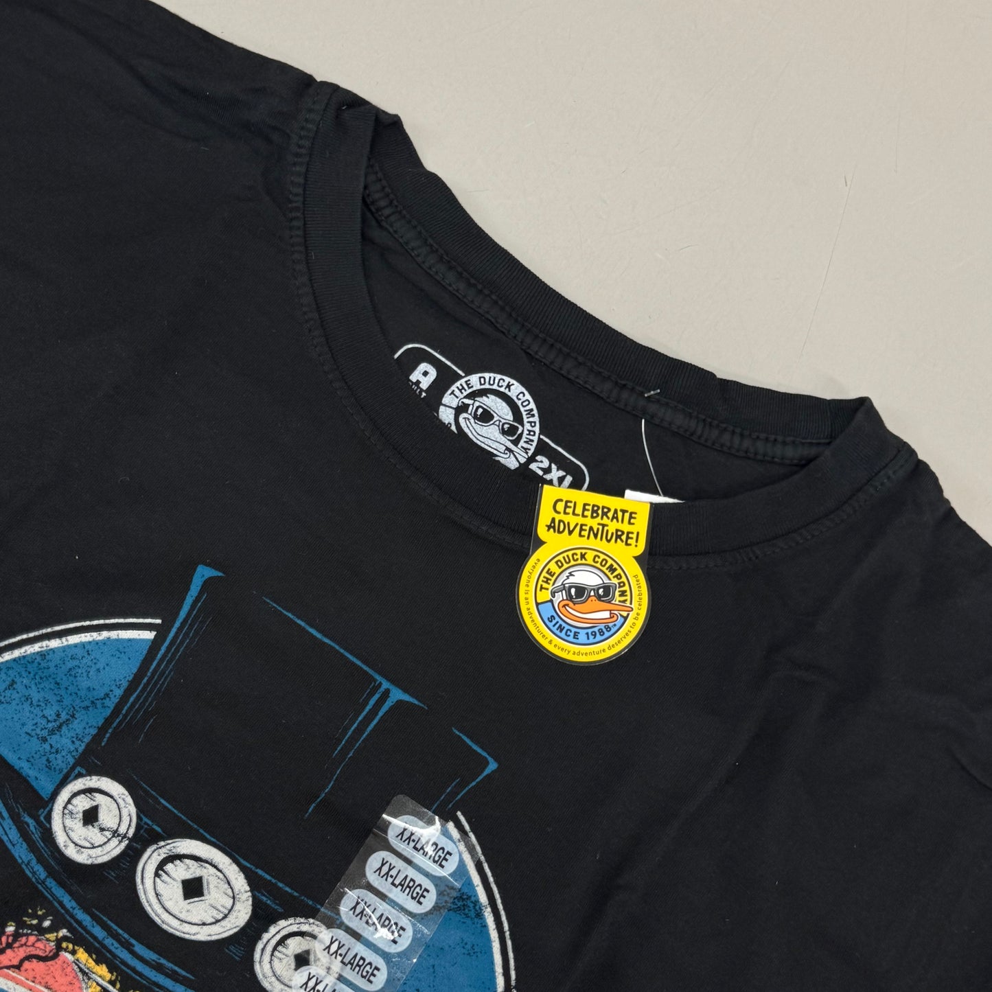 THE DUCK COMPANY Welcome To The Jungle Kalahari T-Shirt Adult XX-Large Black,Blue,Yellow