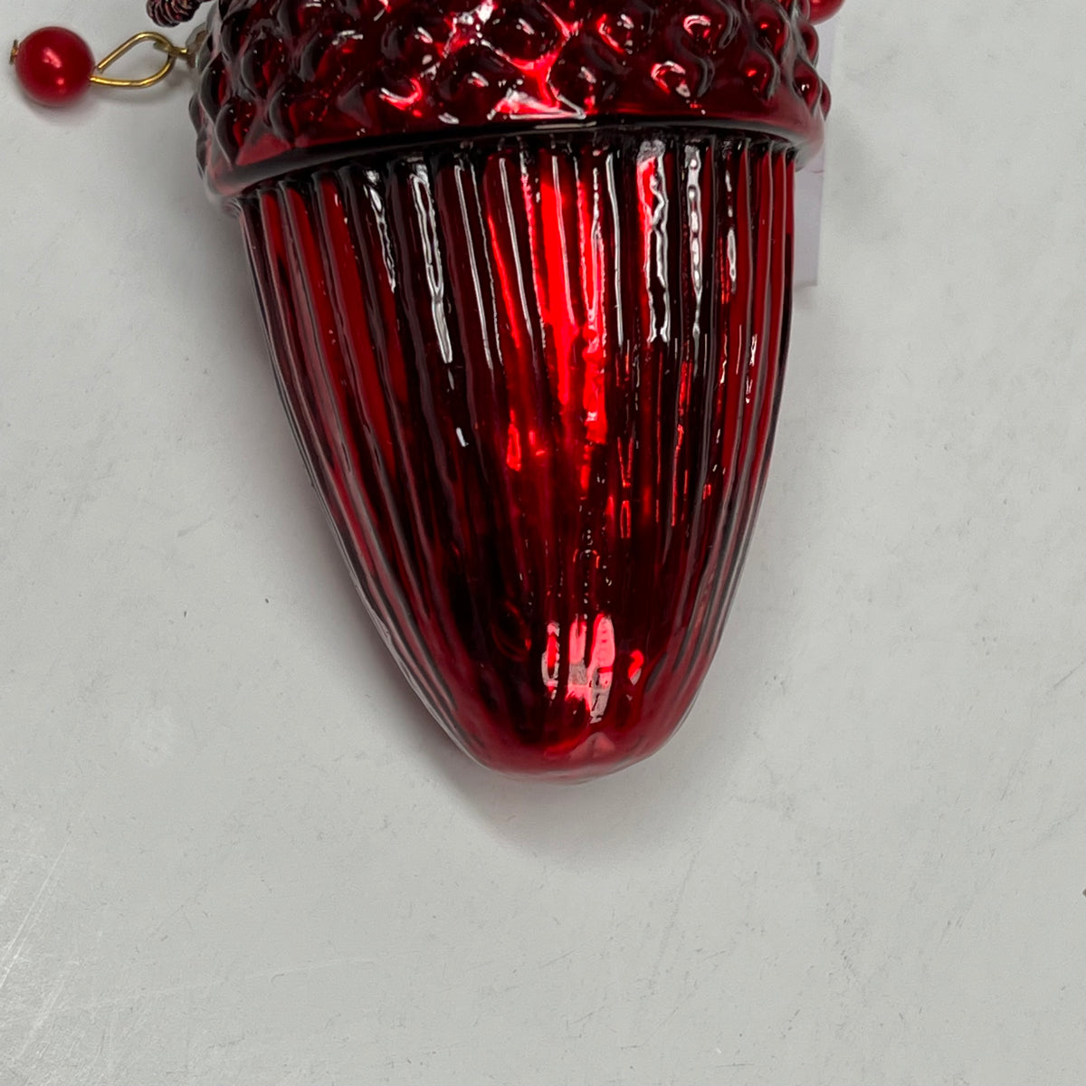OAKSTREET (6 PACK) Assorted Beaded Acorn Ornament 4"x2" Red/Green OSW268356
