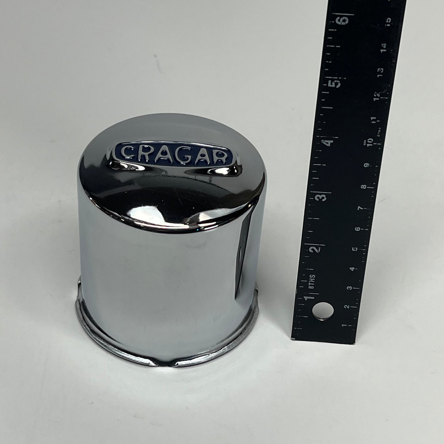 CRAGAR Metal Wheel Center Cap W/ Blue Logo 3.15" Chrome 29244-1