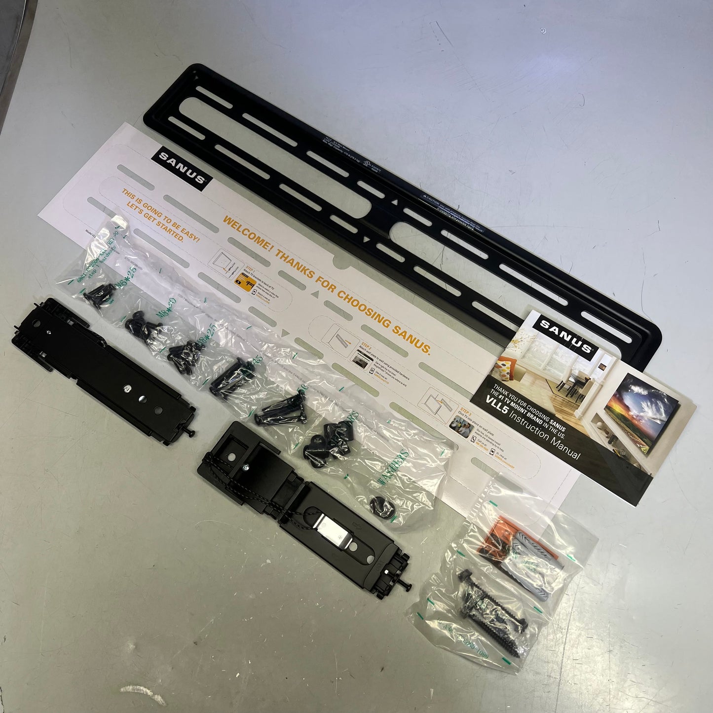 SANUS Premium Wall Flat TV Mount 42" - 90" 175lbs Load Capacity Black VLL5B1