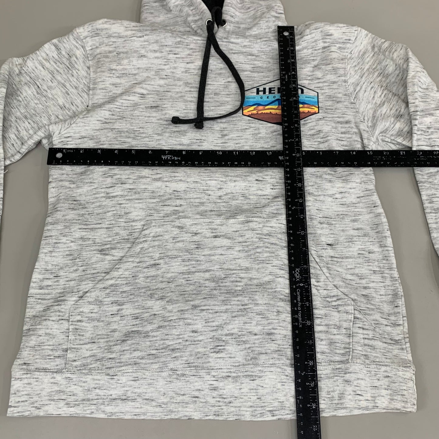 LONEROCK Helen Georgia Tie Hoodie Sz Medium White/Grey
