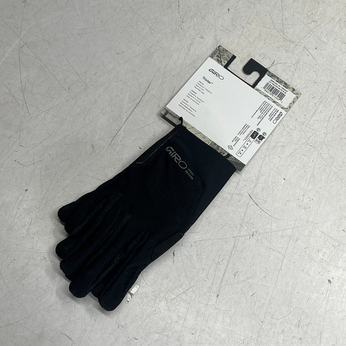 GIRO Trixter Glove Lightweight Instachill Fabric Unisex Sz M Black 7200323