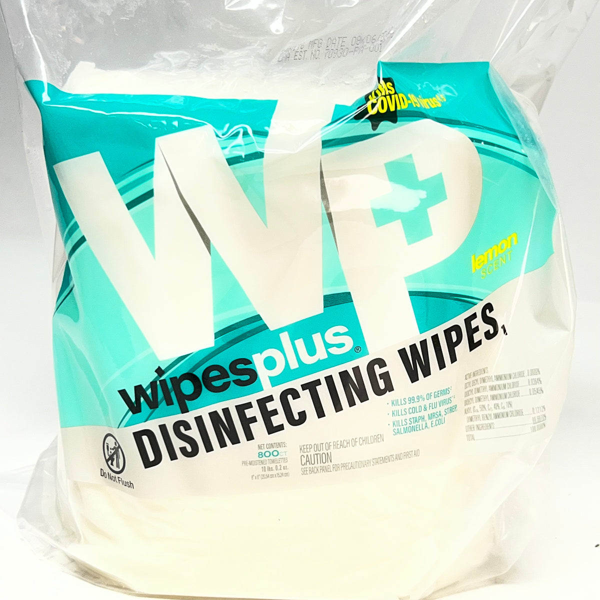 CARLISLE (4 PACK - 3200 Total) Disinfecting Surface Wipes Refill Bag Sz 8" x 6" White 37301