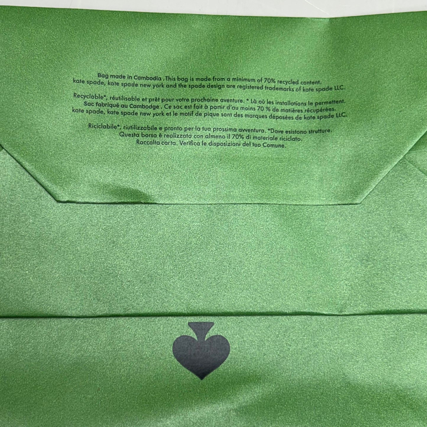 KATE SPADE (10 Pack) Holiday Shopping Paper Gift Bag Set 8"x10"x4.5" Green