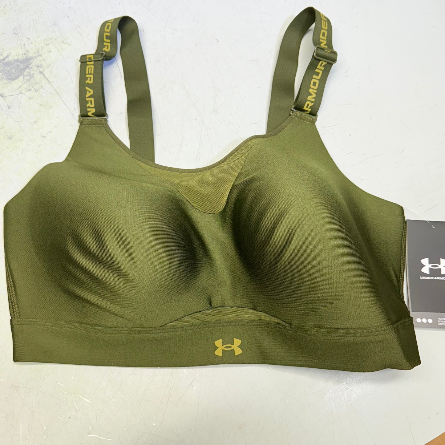 UNDER ARMOUR Infinity 2.0 High Sports Bra Fitted Women's Sz XL Cup(D-DD)Green