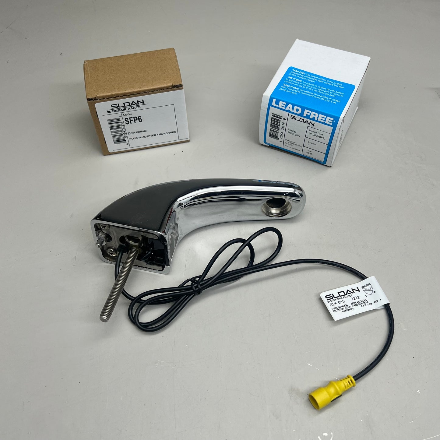 SLOAN Plug-in Adapter Electronic Faucet Kit 0.5GPM/1.9LPM Chrome  ETF610-4-BDT