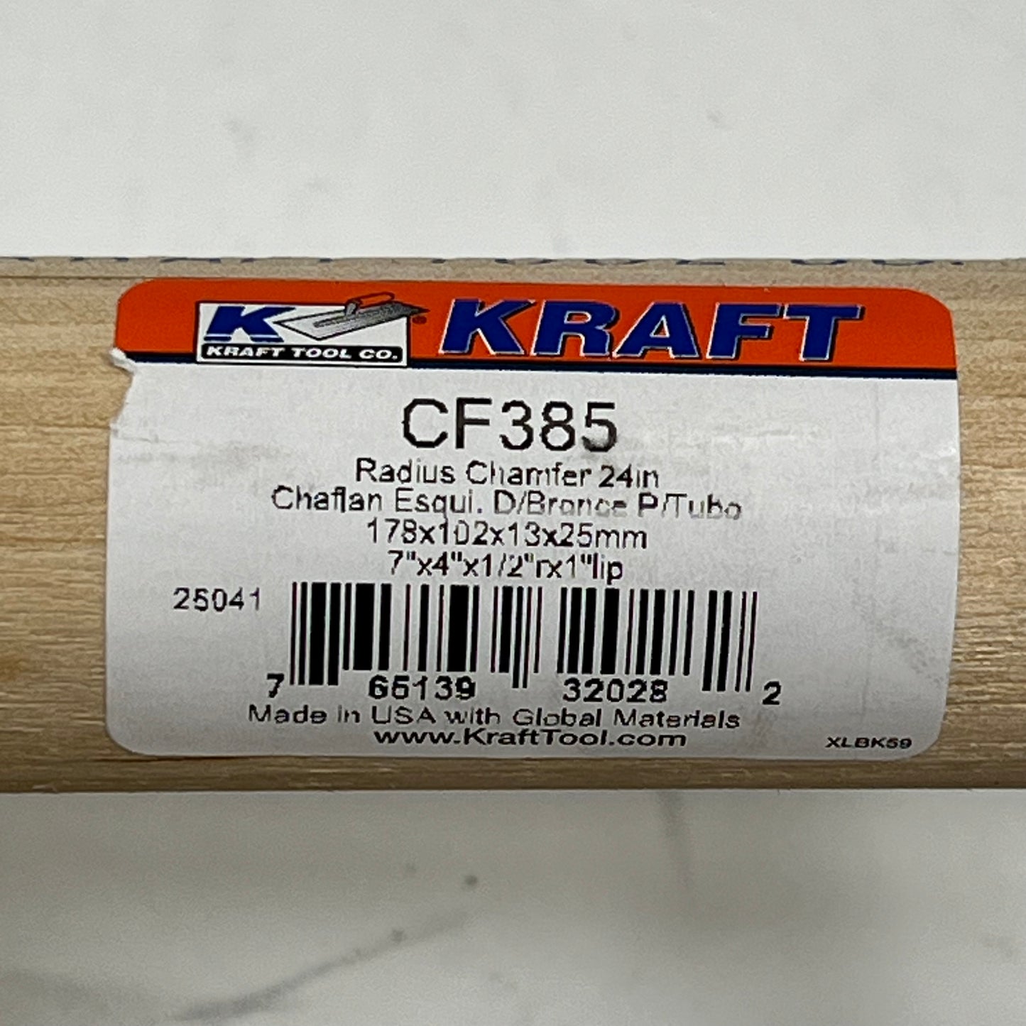 KRAFT TOOL Chamfer Tube Edger W/ Wood Handle Belt Polished 24" Dia Bronze CF385