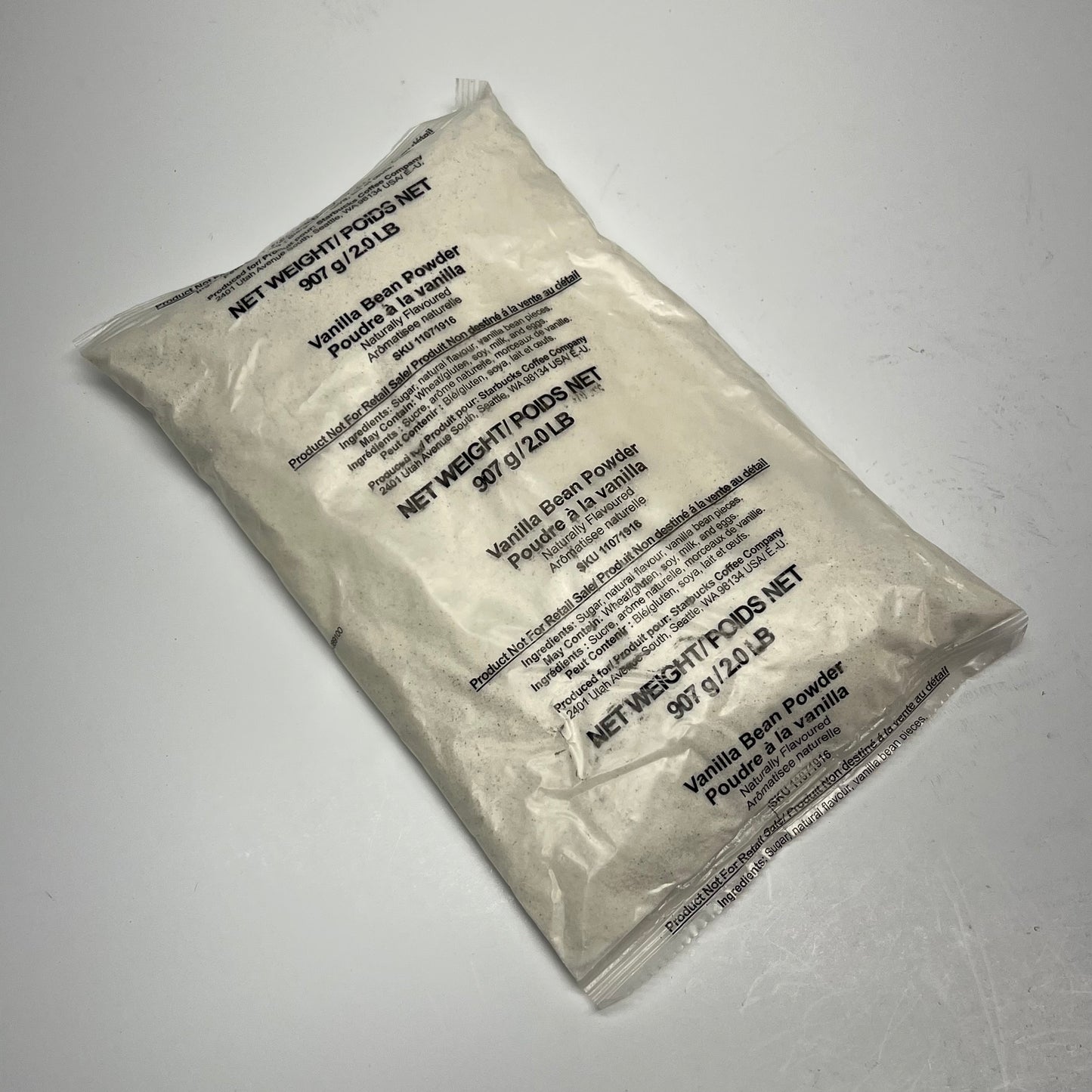 ZA@ STARBUCKS (12 PACK) Vanilla Bean Powder 2 Lb White BB 08/26