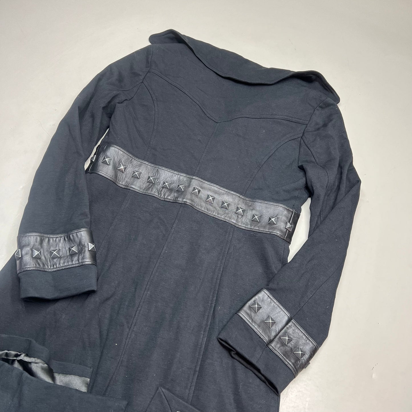 BEBE Studded Leather Button Closure Jacket Women's Sz M Black (Pre-Owned)