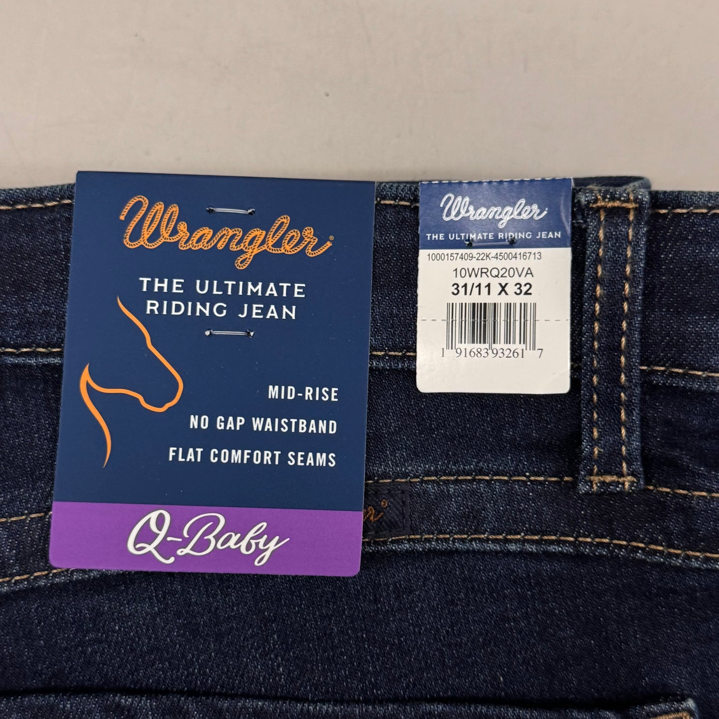 WRANGLER The Ulitmate Riding Jean Q-Baby Mid-Rise 31/11 x 32 Avery 10WRQ20VA