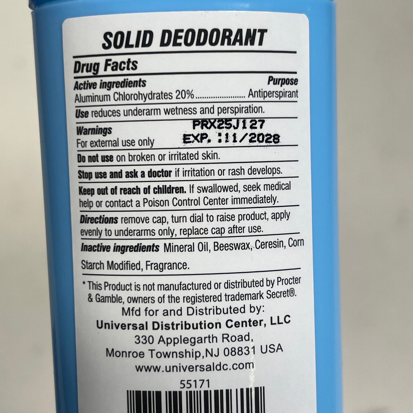 ZA@ U (3 PACK) Invisible Solid Anti-perspirant & Deodorant Powder Fresh Scent 2.25oz