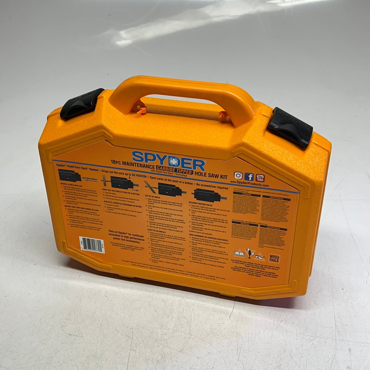 SPYDER Tct Hole Saw Kit Tungsten Carbide Tipped Clean Cuts 18 Pieces 600938