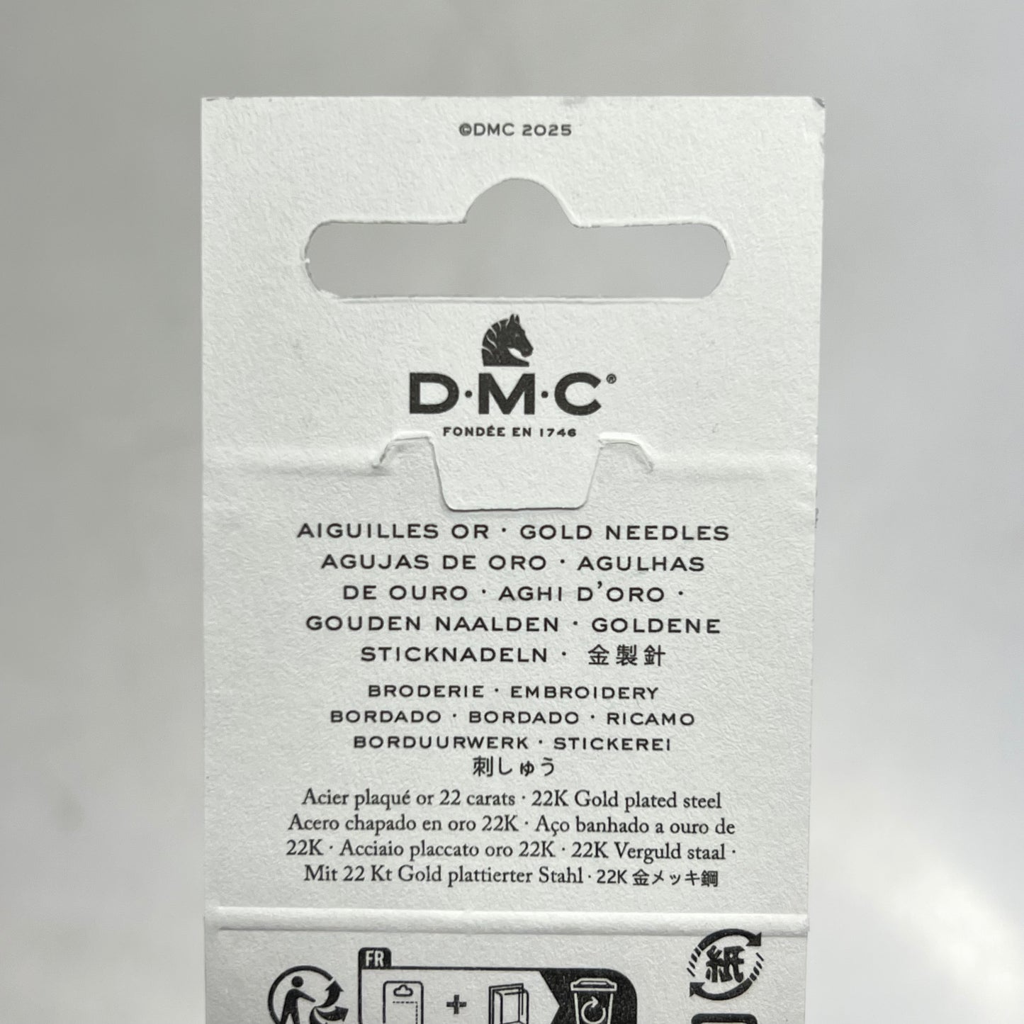 DMC (6 PACK, 4 EACH) Embroidery Needles  1,3 & 5 Gold Plated  6132/6