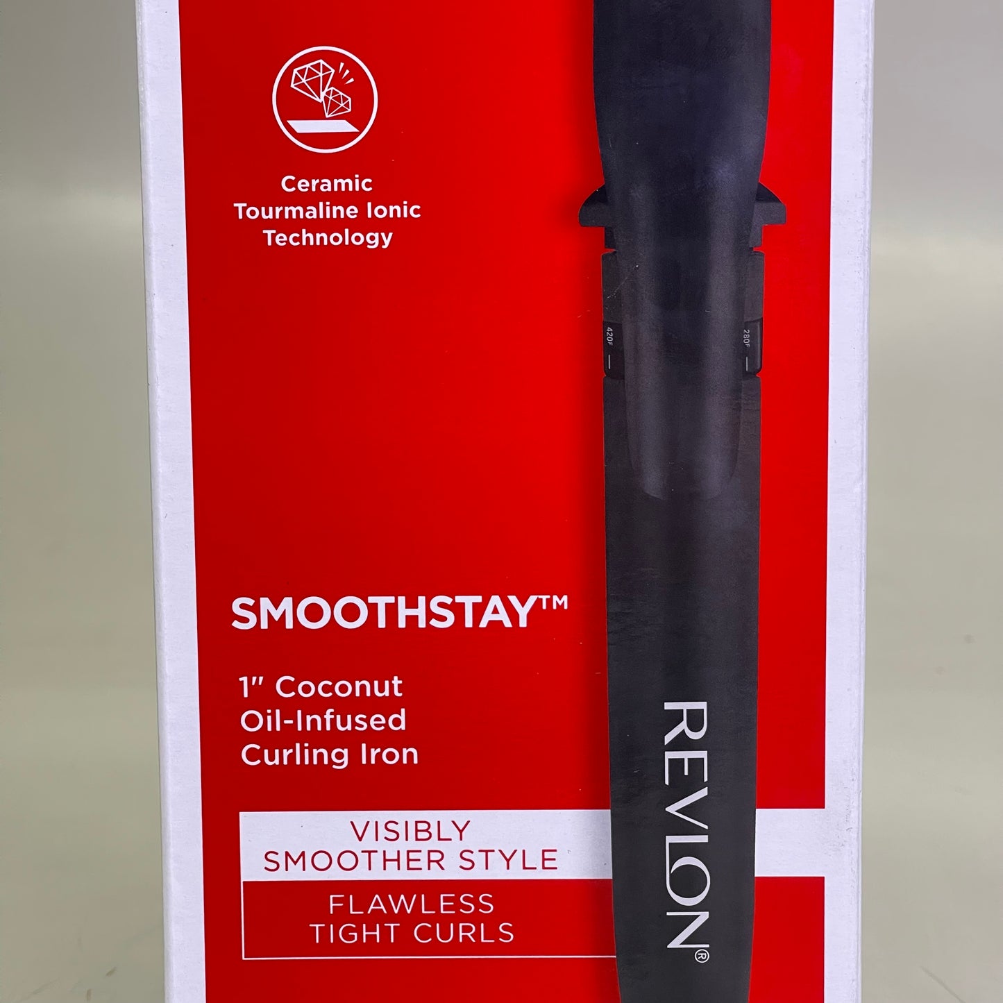 REVLON Coconut Smoothstay Oil-Infused Curling Iron Shiny, Smooth Curls 1" Black RVIR1190