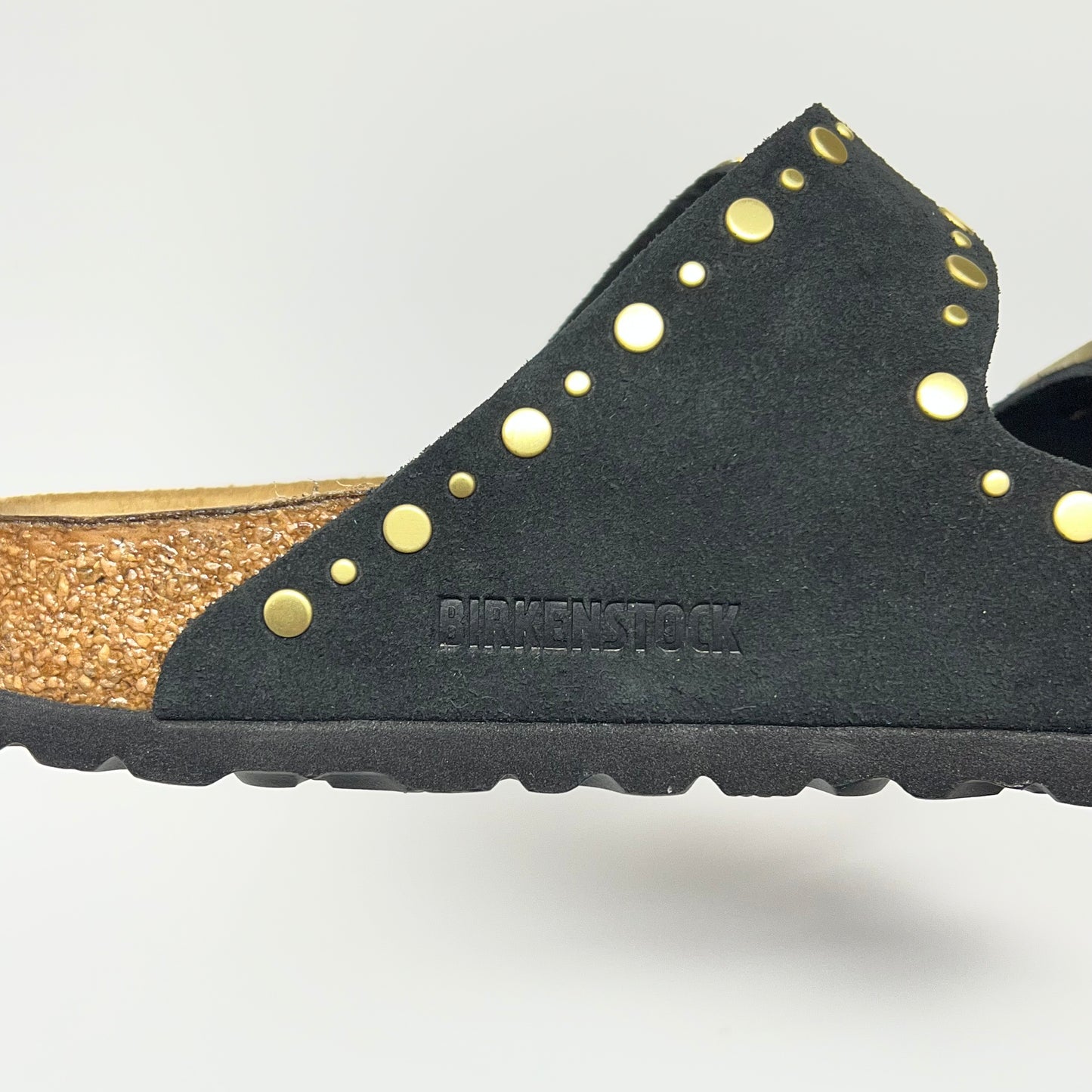 BIRKENSTOCK Arizona Rivets Suede Leather Cork-Latex Uk Sz 40 Black 103034B