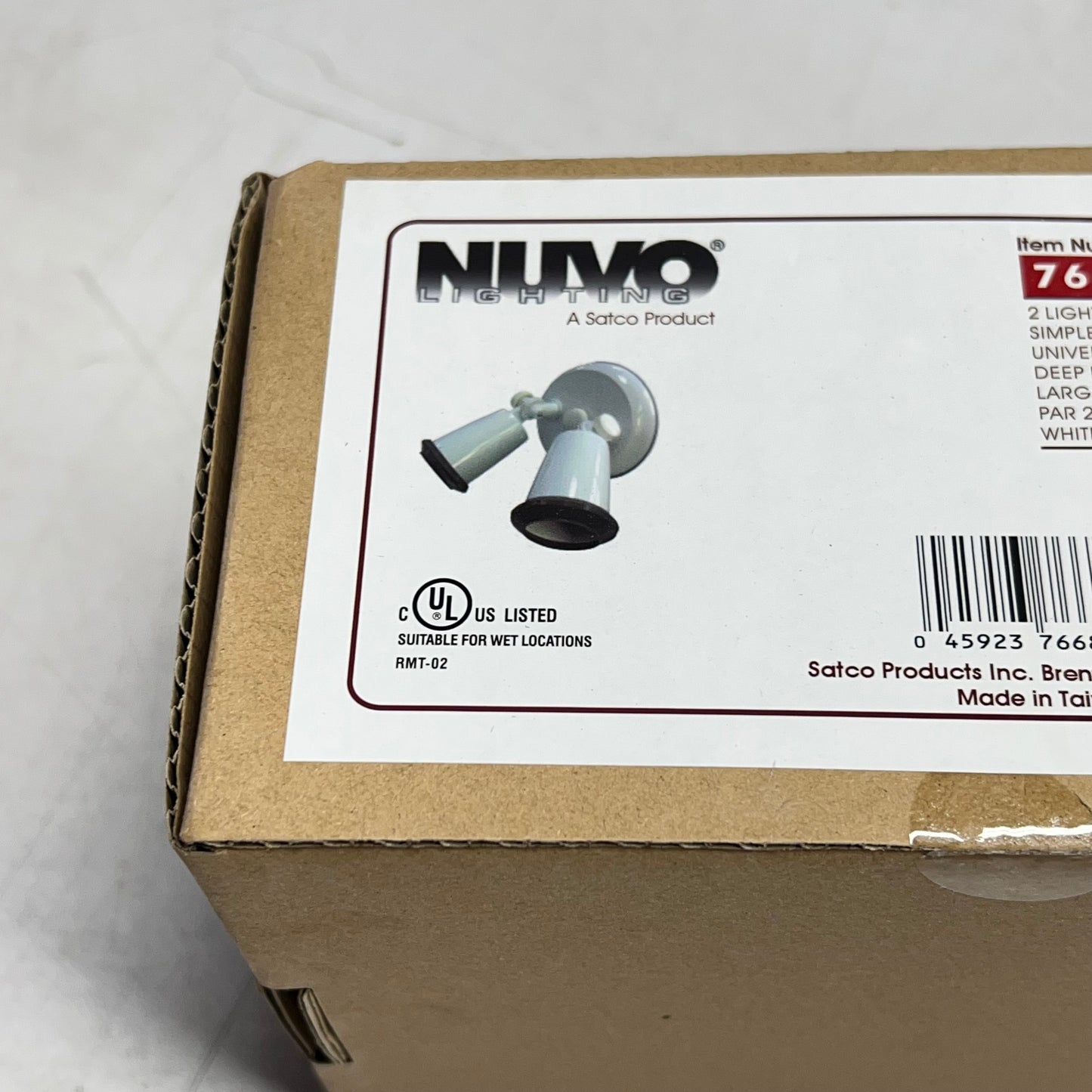 NUVO LIGHTING Flood Light Exterior Par38 Holder & Adjustable Swivel White 76-684