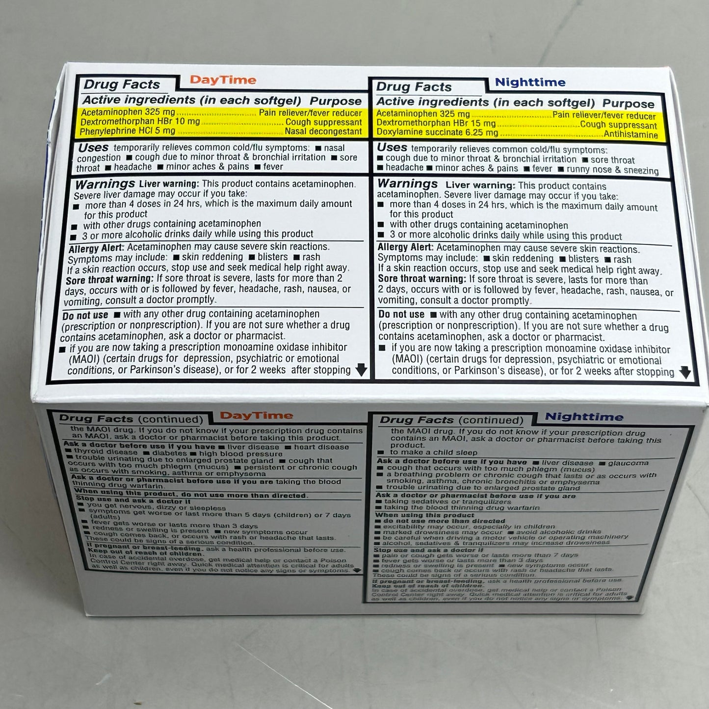 EXCHANGE SELECT (2 Pack, 32 Day Caps, 16 Night Caps) Day/Night Time Cold/Flu Relief Soft Gel Capsules