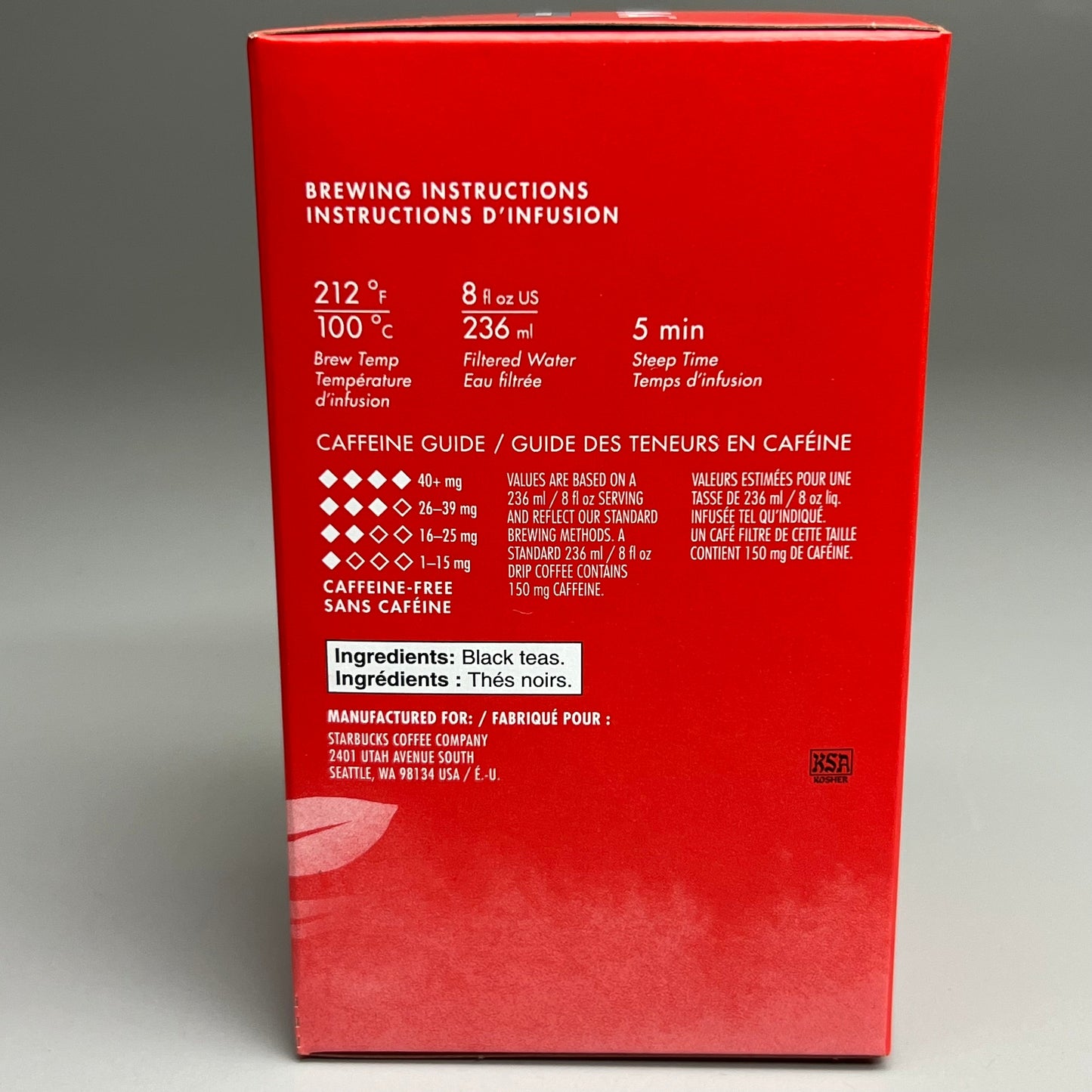 ZA@ STARBUCKS Teavana (16 PACK) 8 Kinds of Assorted Black & Herbal Teas (24 -1.3g bags per Box) BB 03/27 (Damaged)