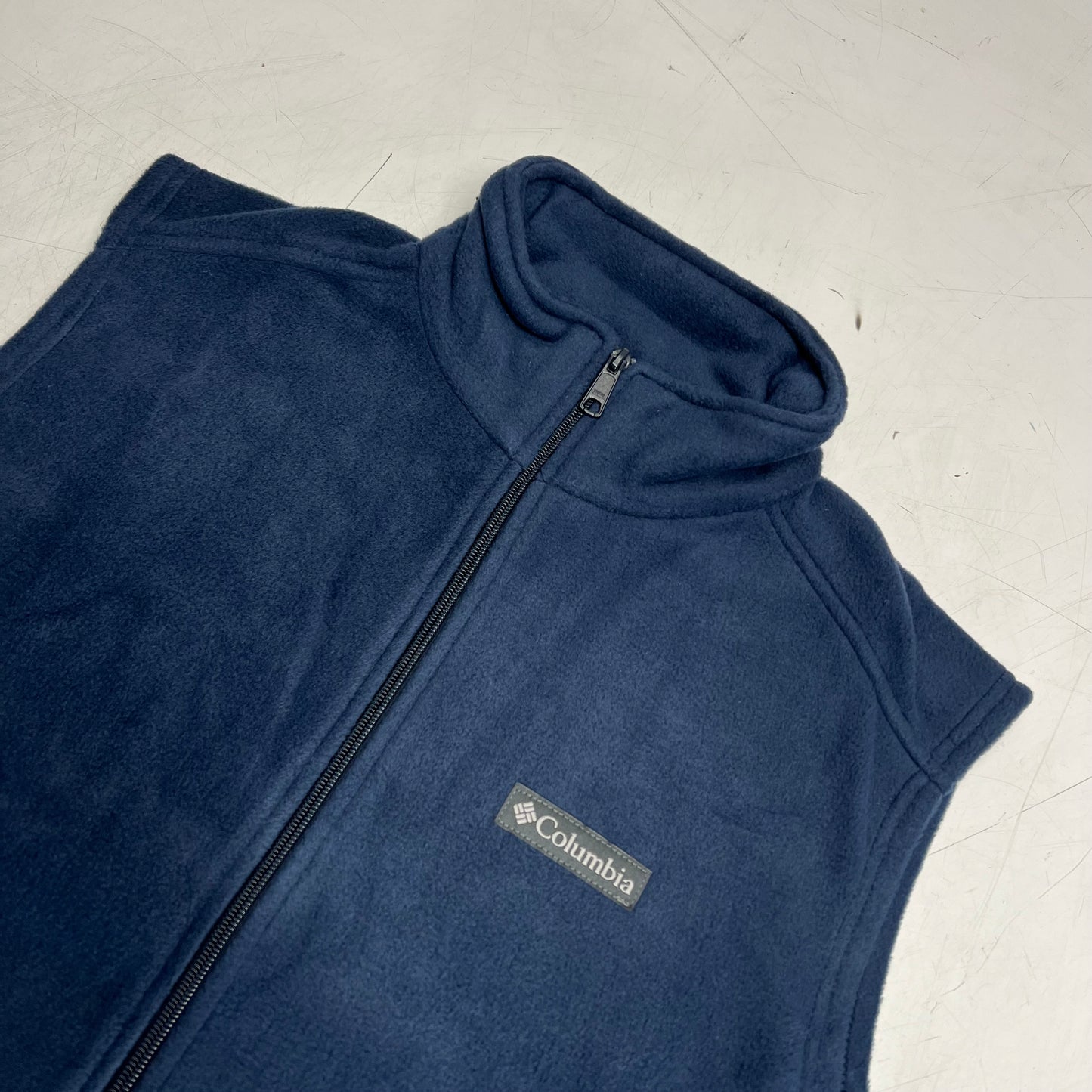 COLUMBIA Steens Mountain Zip Soft Fleece Vest Men's Sz XXL Navy Blue AS1535-464