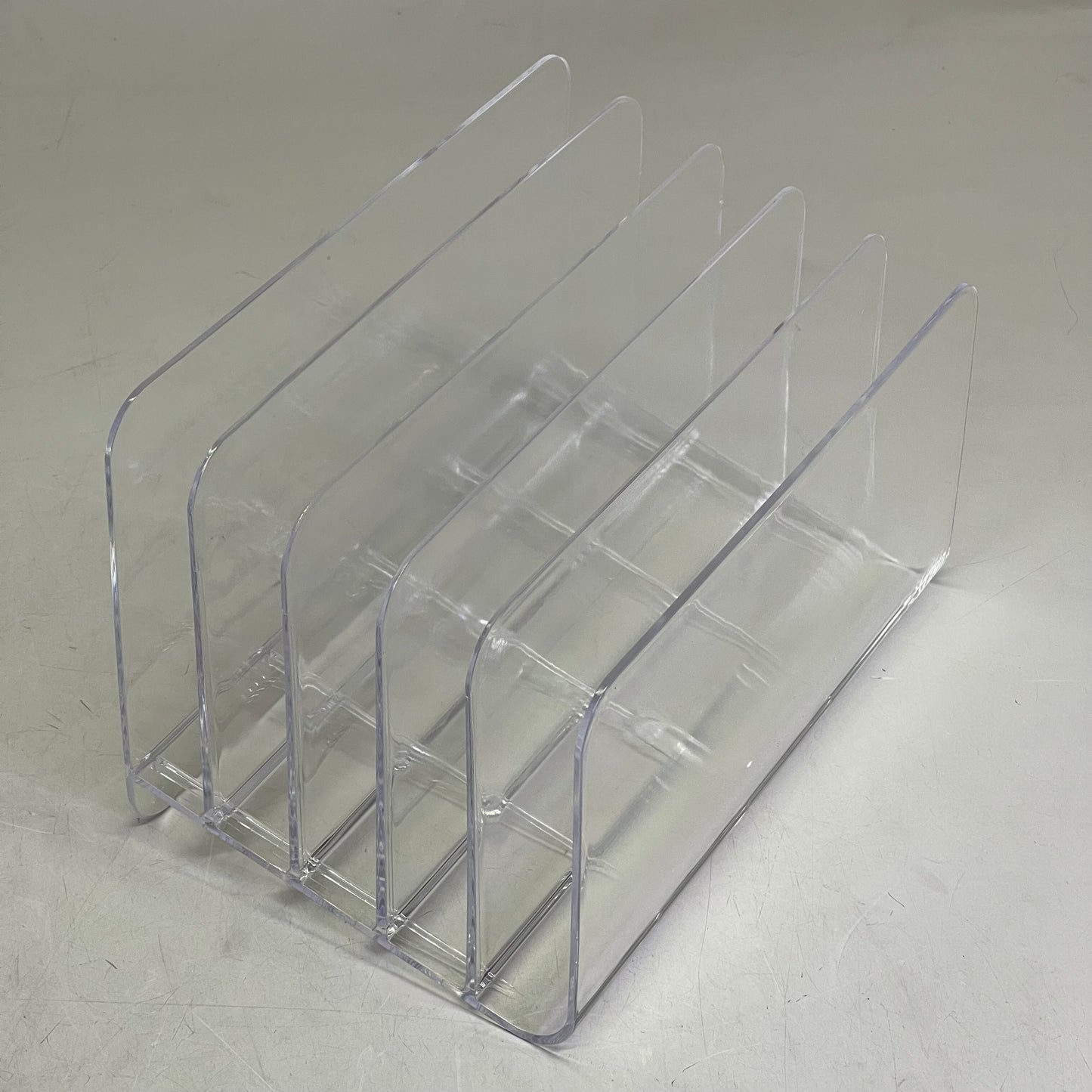 TRU RED 5-Slot Letter Sorter 9.5" x 6.5" x 6.3" Clear TR62285