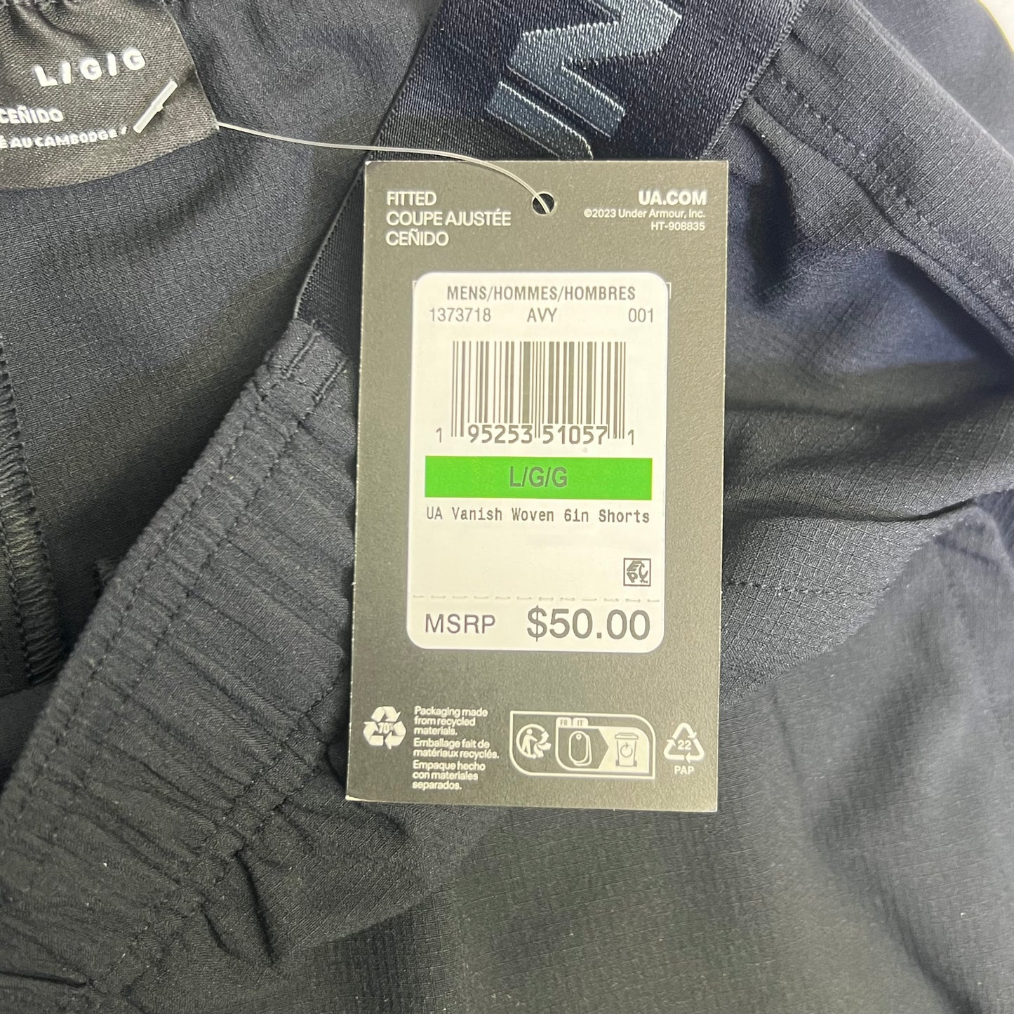 UNDER ARMOUR Men's Shorts UA Vanish Size L, HT-908835