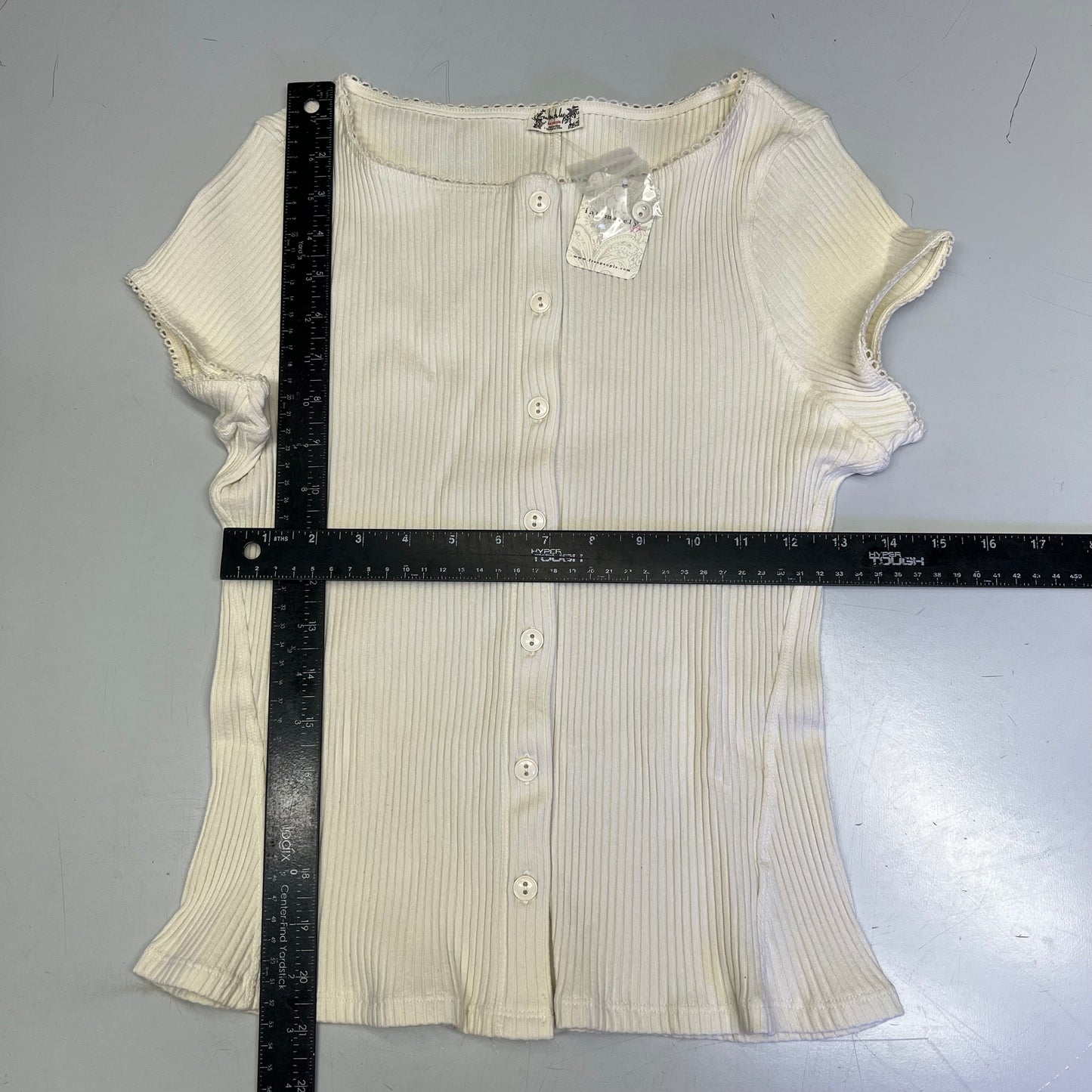 FREE PEOPLE Ribbed Cap Sleeve Most Wanted Cardi Women's Sz L Ivory 92736032