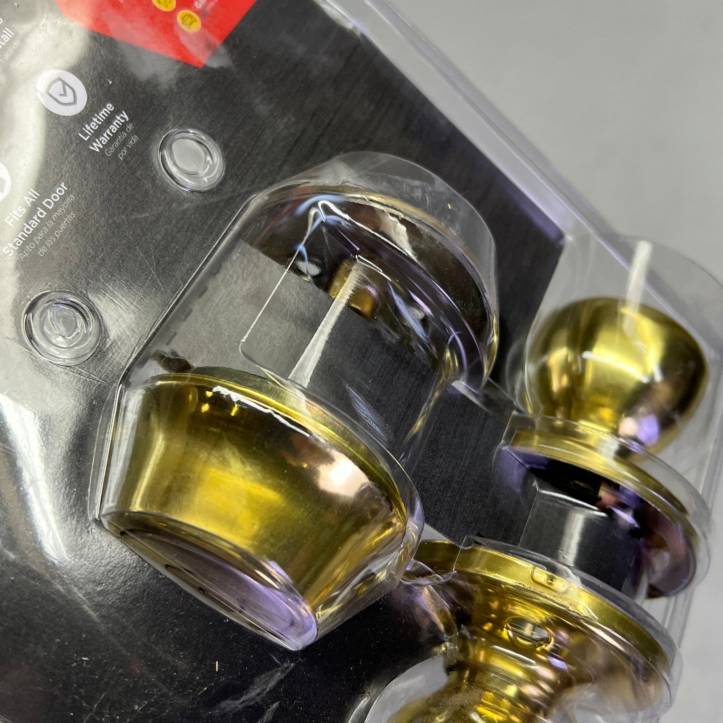 KWIKSET Tylo Polished Deadbolt & Passage Knob 1-3/4" Polished Brass 96900-253