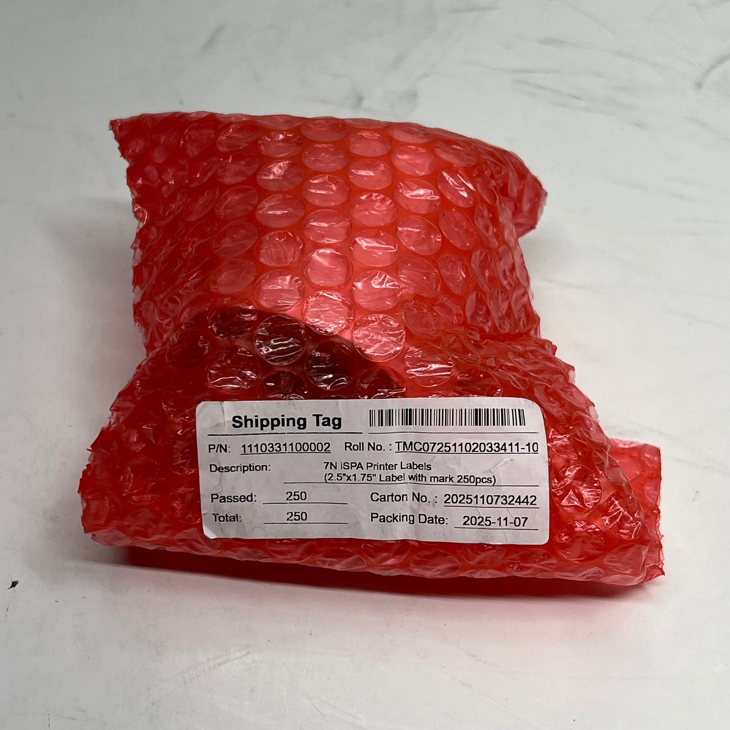 ZA@ (LOT OF 4) Shipping Tag Stickers Ispa Printer Labels 2.5" X 1.75" 250 Each White 110331100002