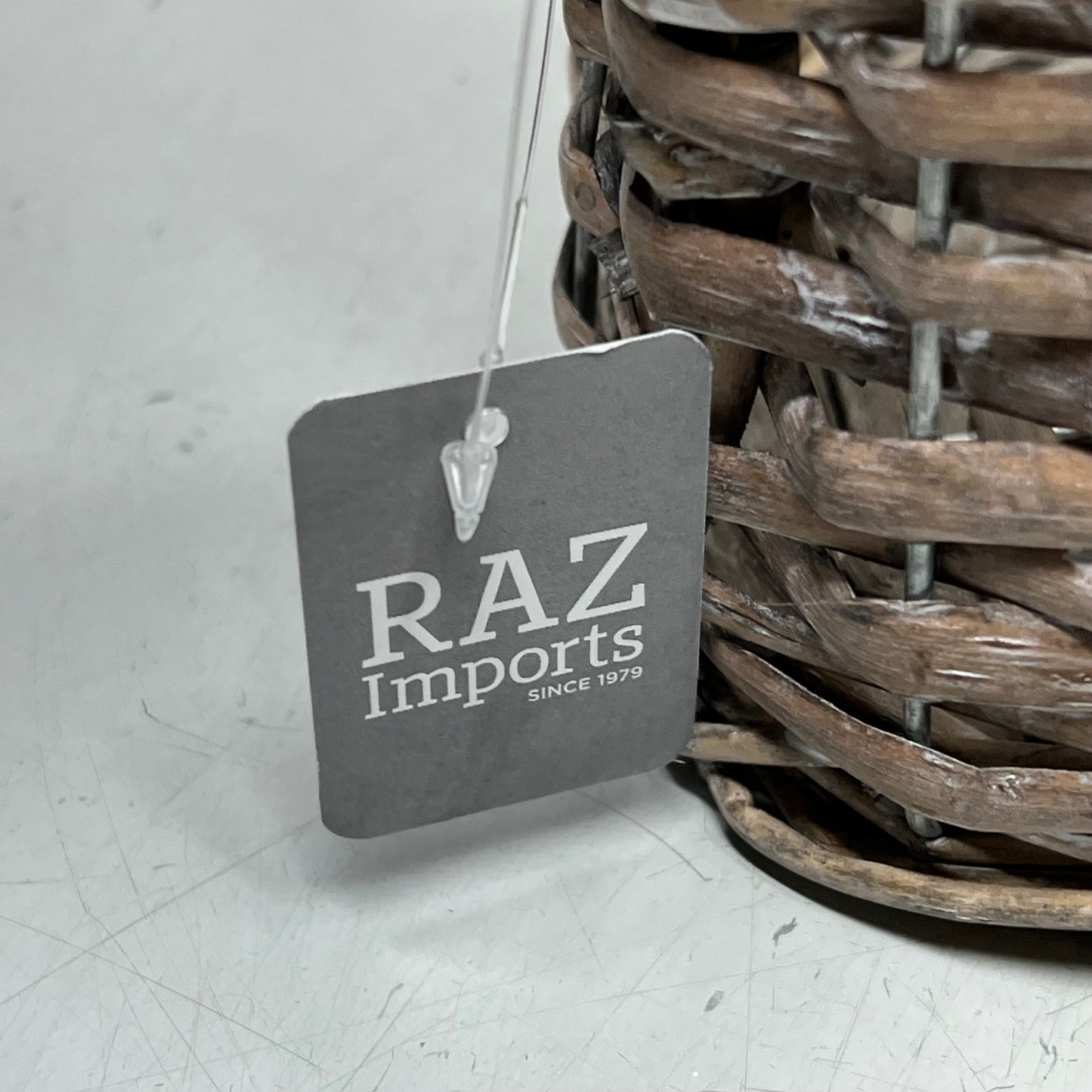 RAZ IMPORTS Natural Woven Pitcher 12" Tan/White Wash 4420663